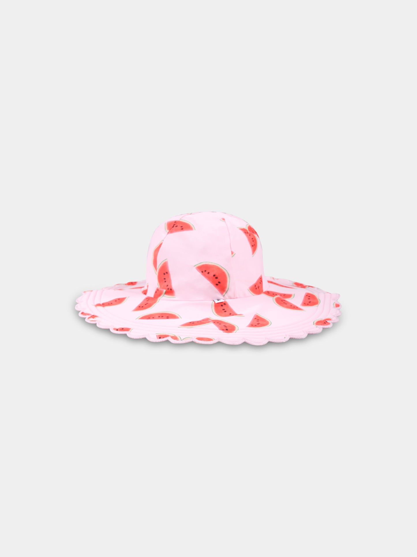 Cloche rosa Nuka per bambina con stampa anguria all over