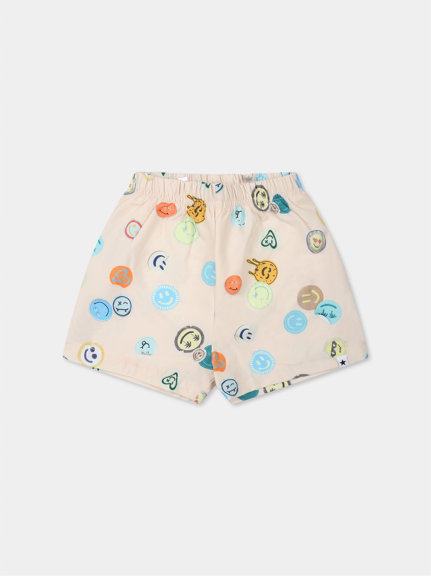 Boxer avorio Newton per neonato con stampa smile