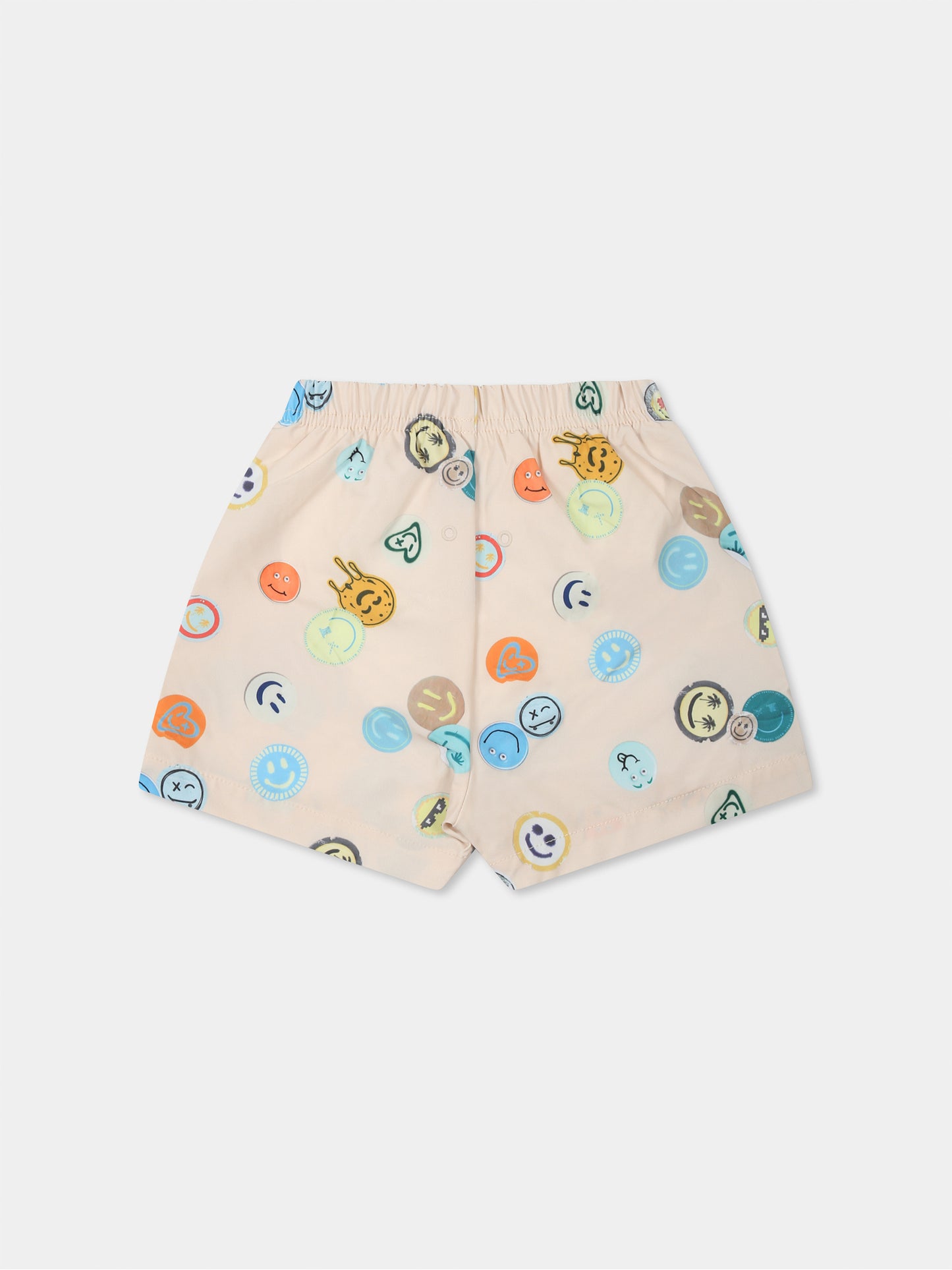 Boxer avorio Newton per neonato con stampa smile