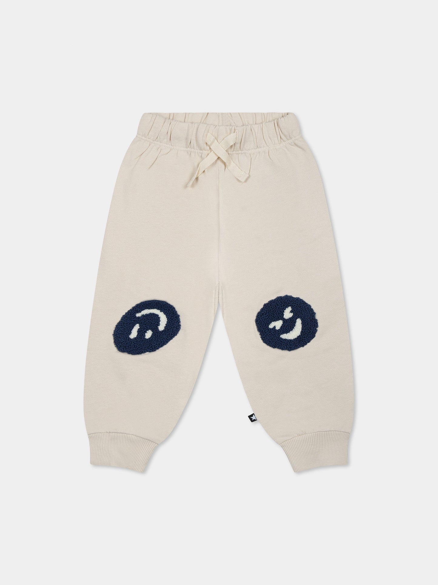 Pantaloni avorio Simeon per neonati con smile