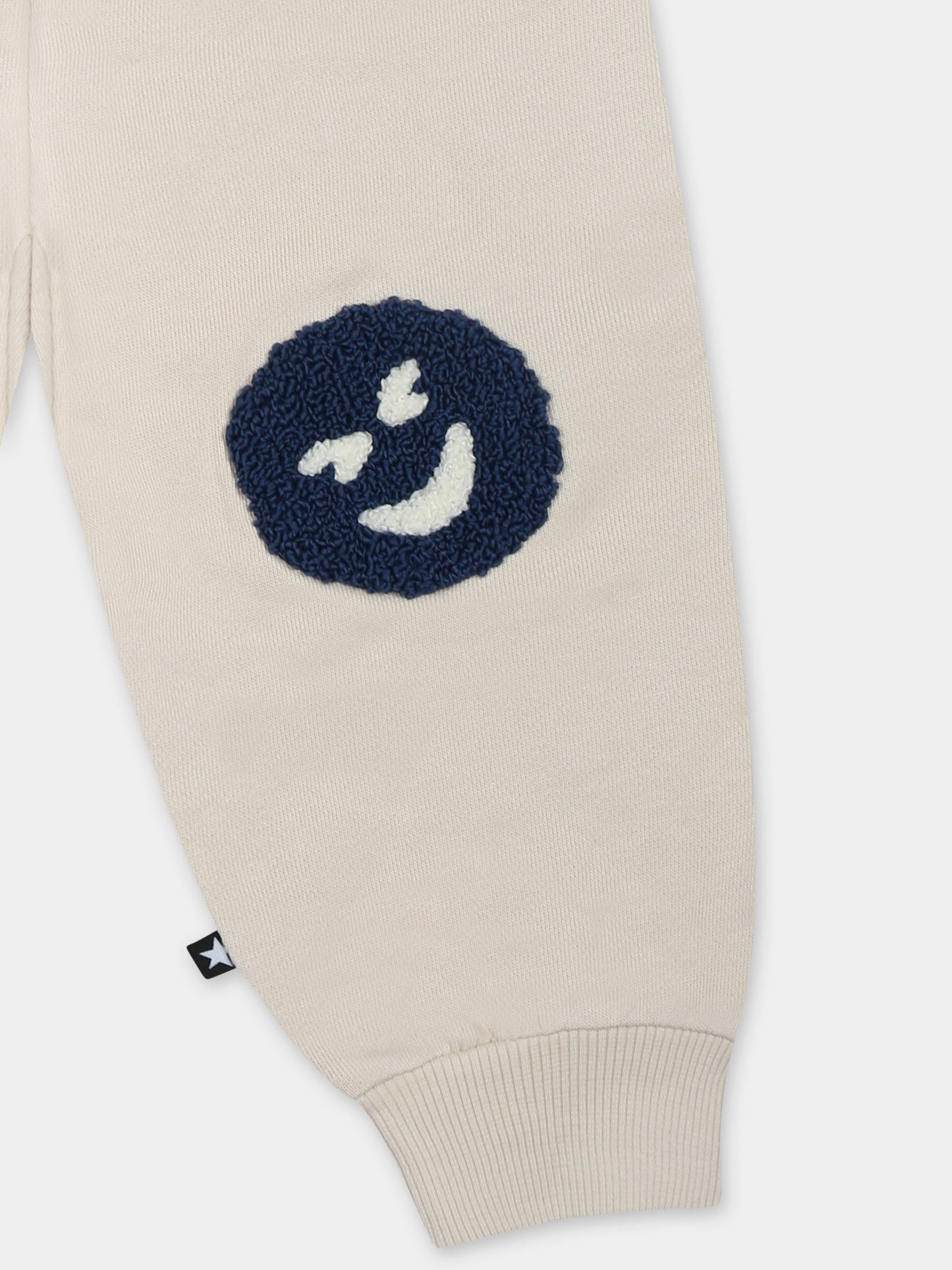 Pantaloni avorio Simeon per neonati con smile