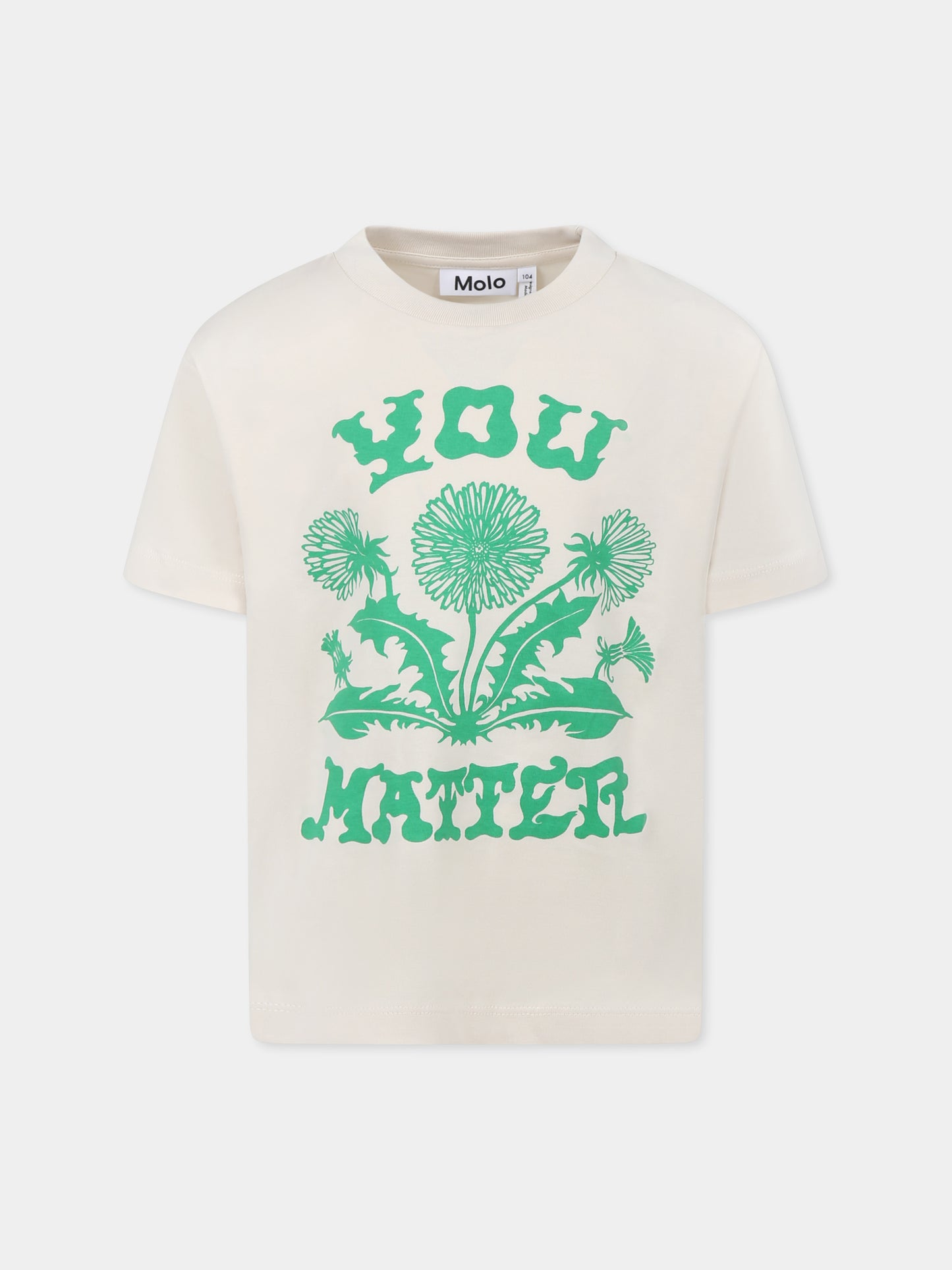 T-shirt Riley avorio per bambina con stampa fiori