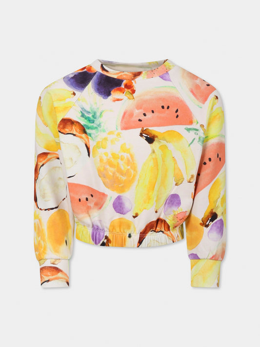 Felpa cropped Malinda multicolor per bambina con frutta,Molo,2S25J210 9264