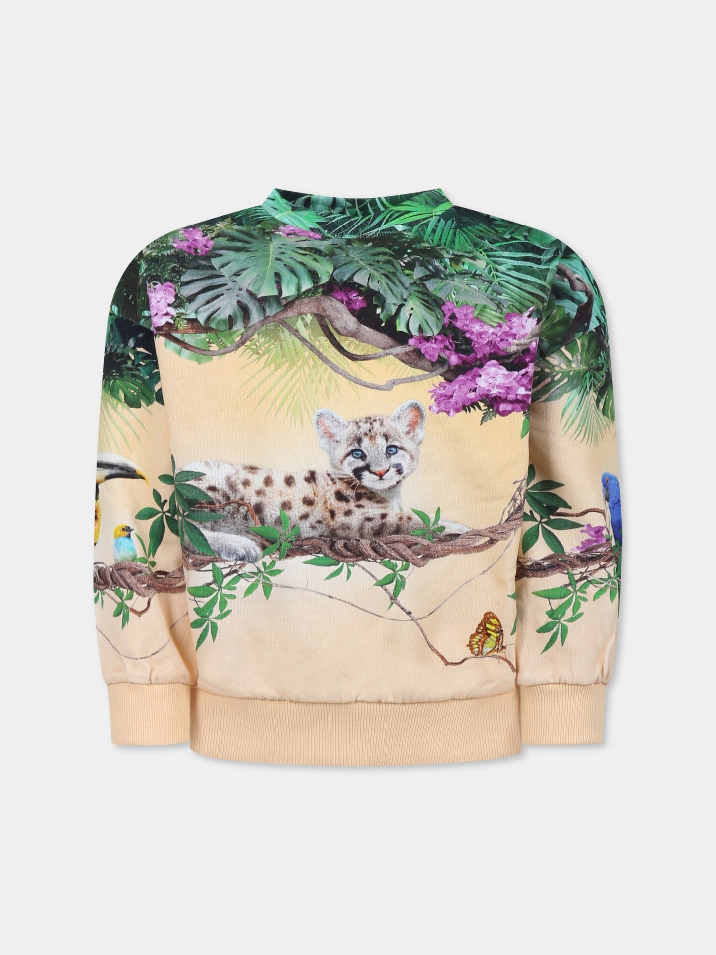 Felpa Maxi rosa per bambina con stampa puma