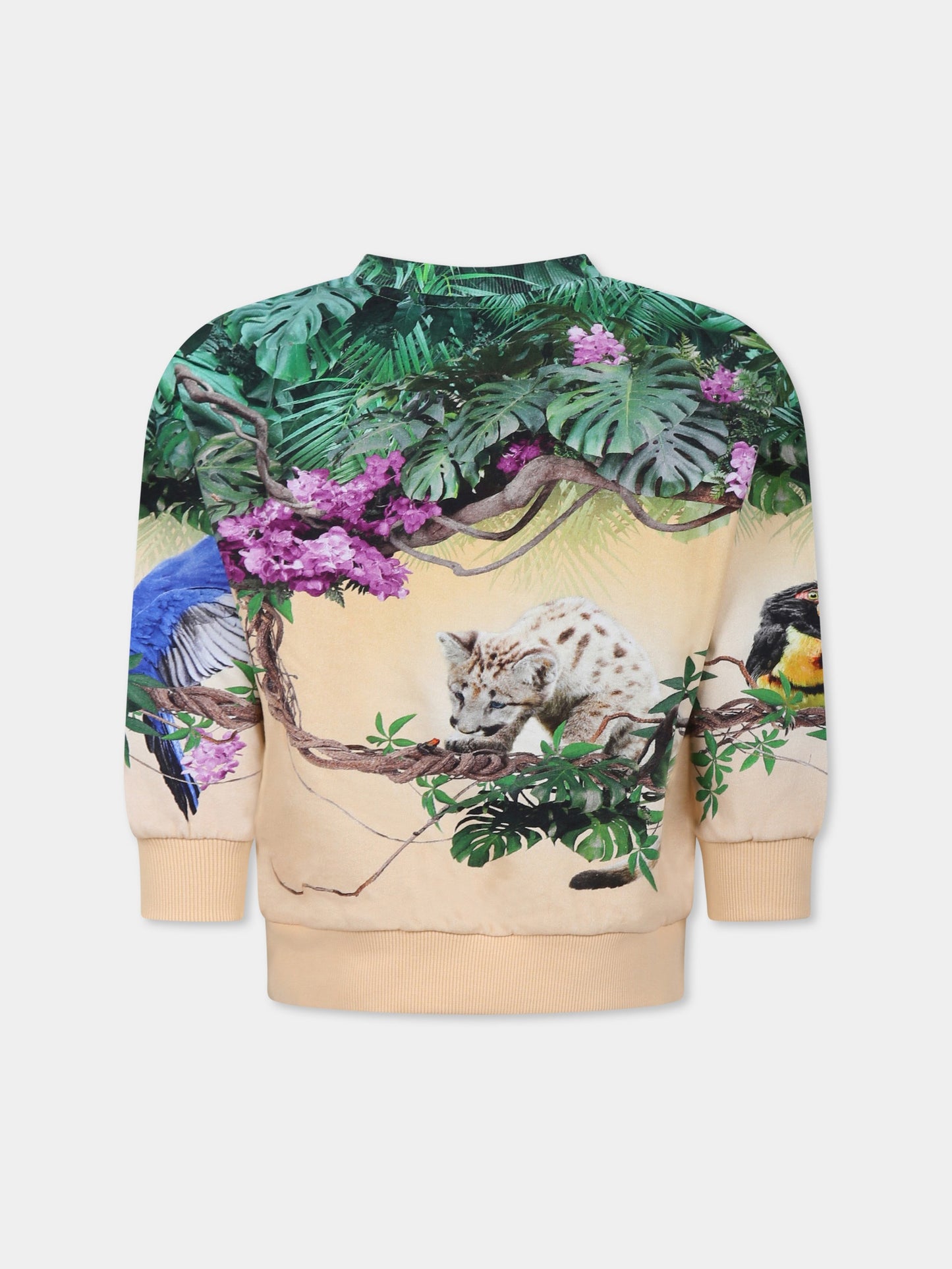 Felpa Maxi rosa per bambina con stampa puma