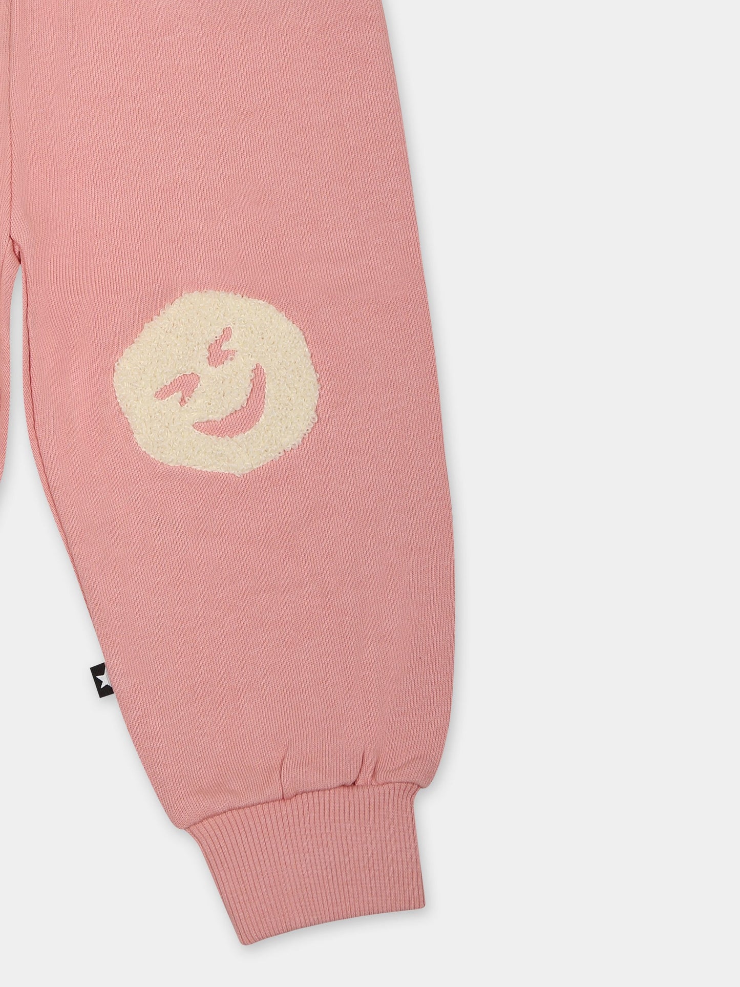 Pantaloni Simeon rosa per neonati con smile