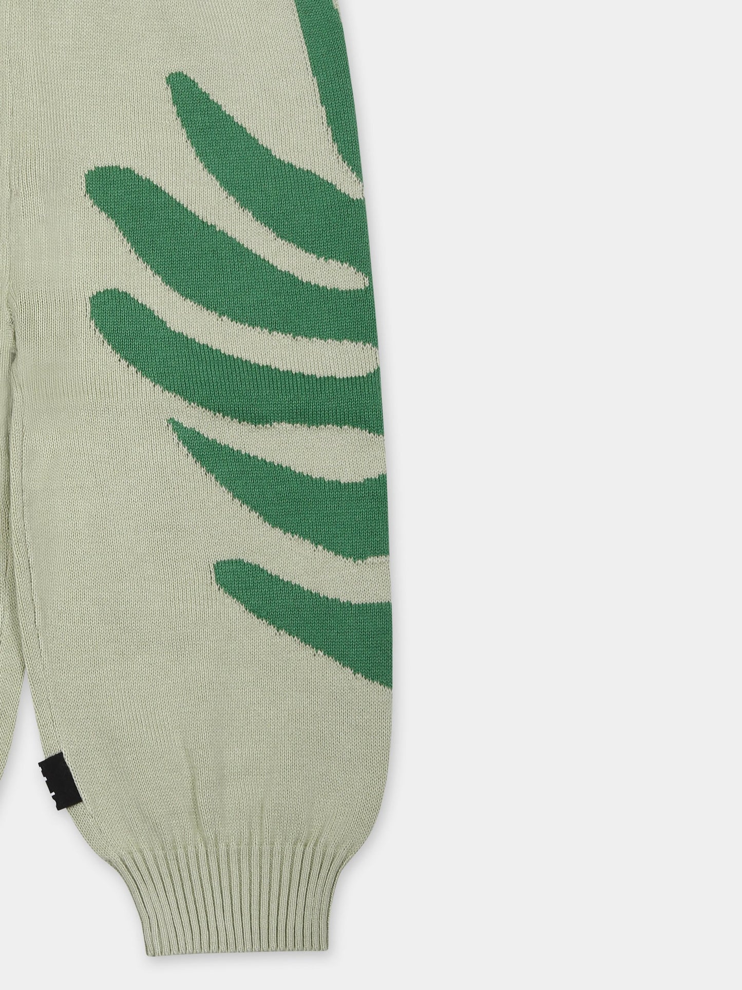 Pantaloni Sol verdi per neonati con stampa giungla