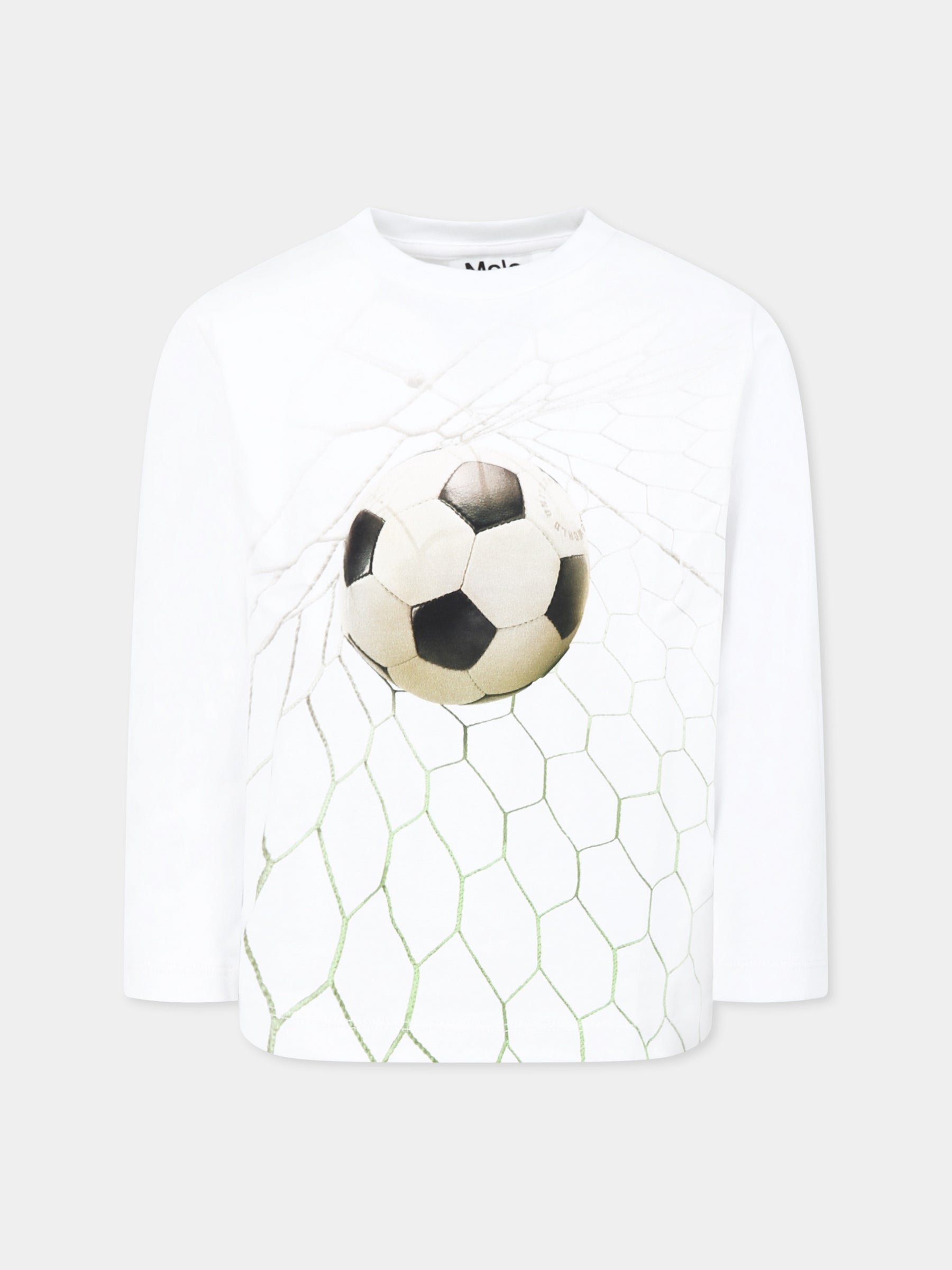 T-shirt Reif bianca per bambino con pallone,Molo,1S25A408 3947