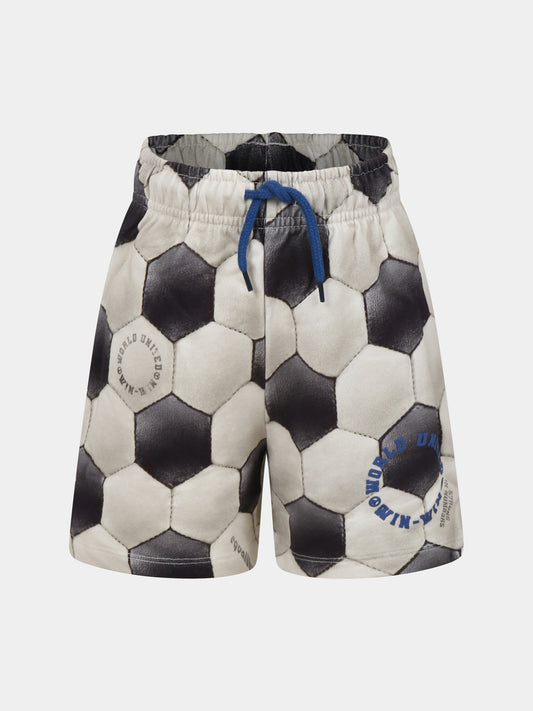 Shorts Adian beige per bambino con stampa pallone,Molo,1S25H204 9287