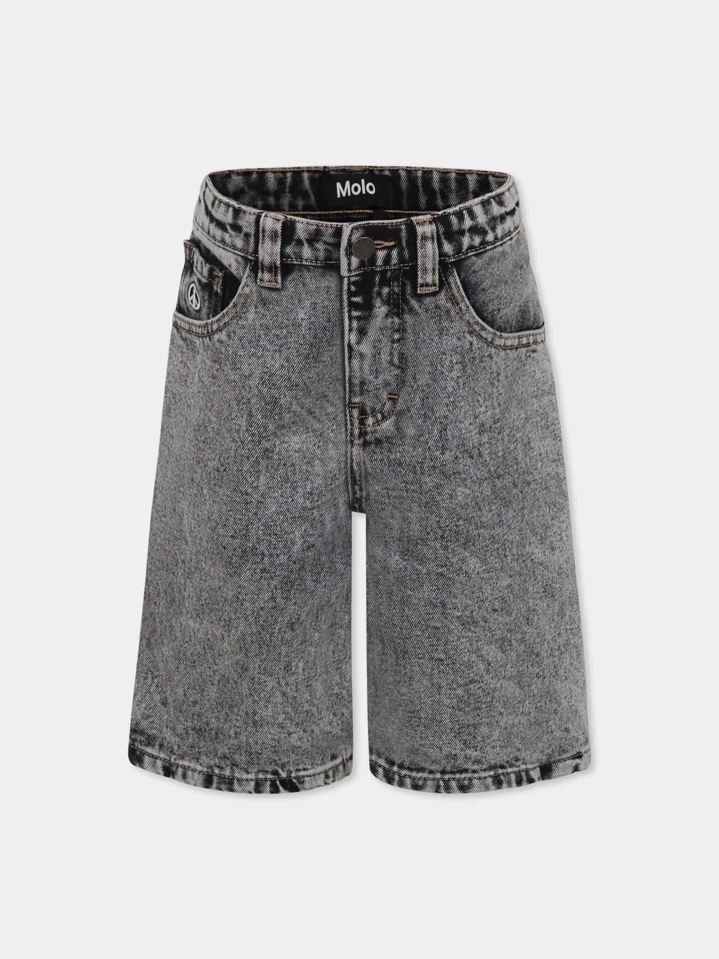 Shorts Alpha grigi per bambino con simbolo della pace