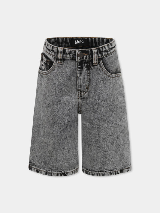 Shorts Alpha grigi per bambino con simbolo della pace