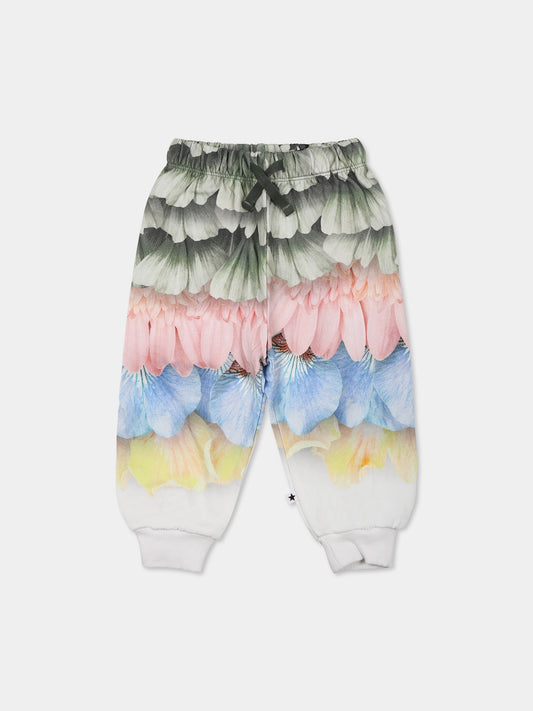 Pantaloni Simeon multicolor per neonata con petali