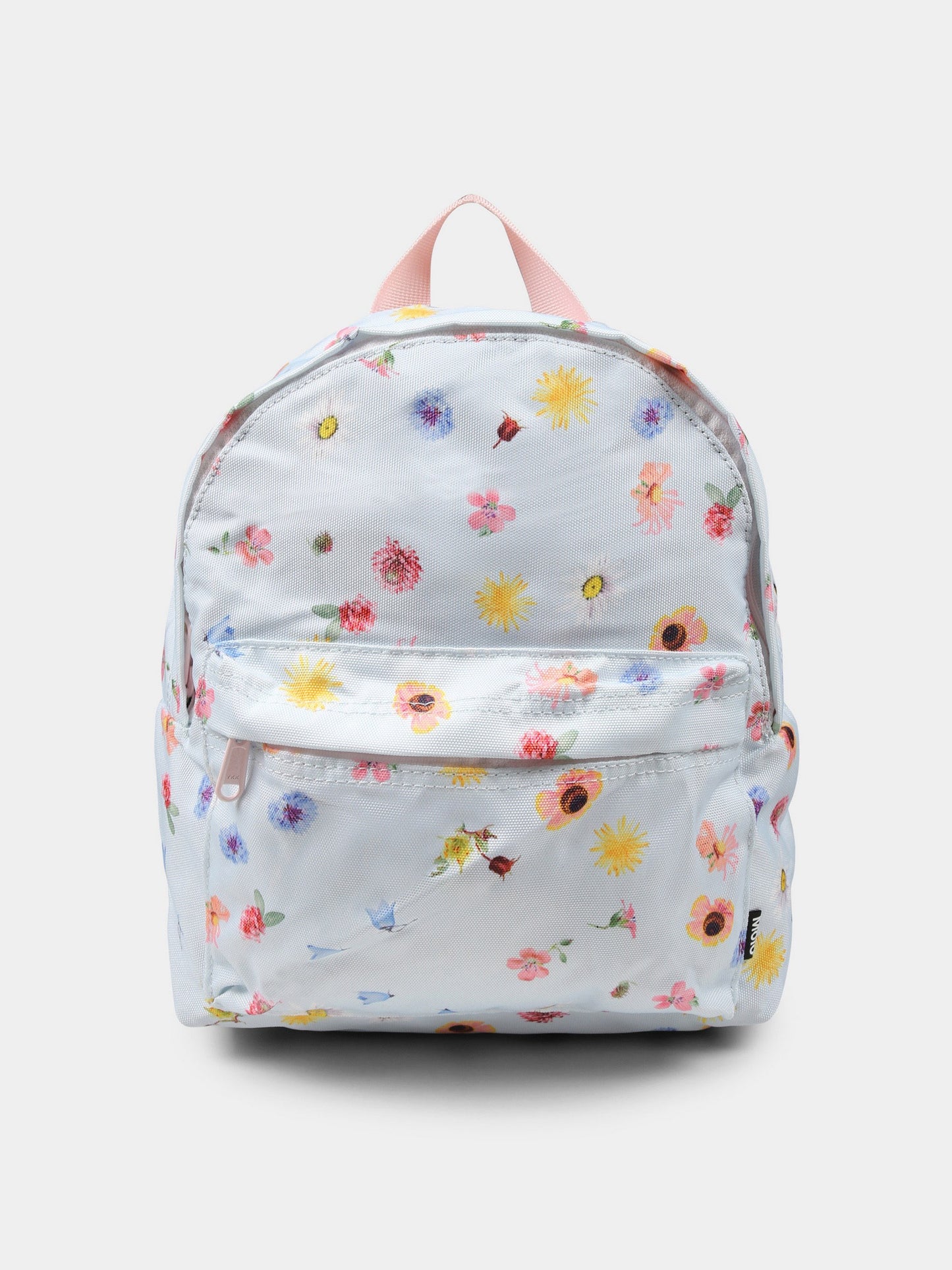 Zaino celeste per bambina con fiori