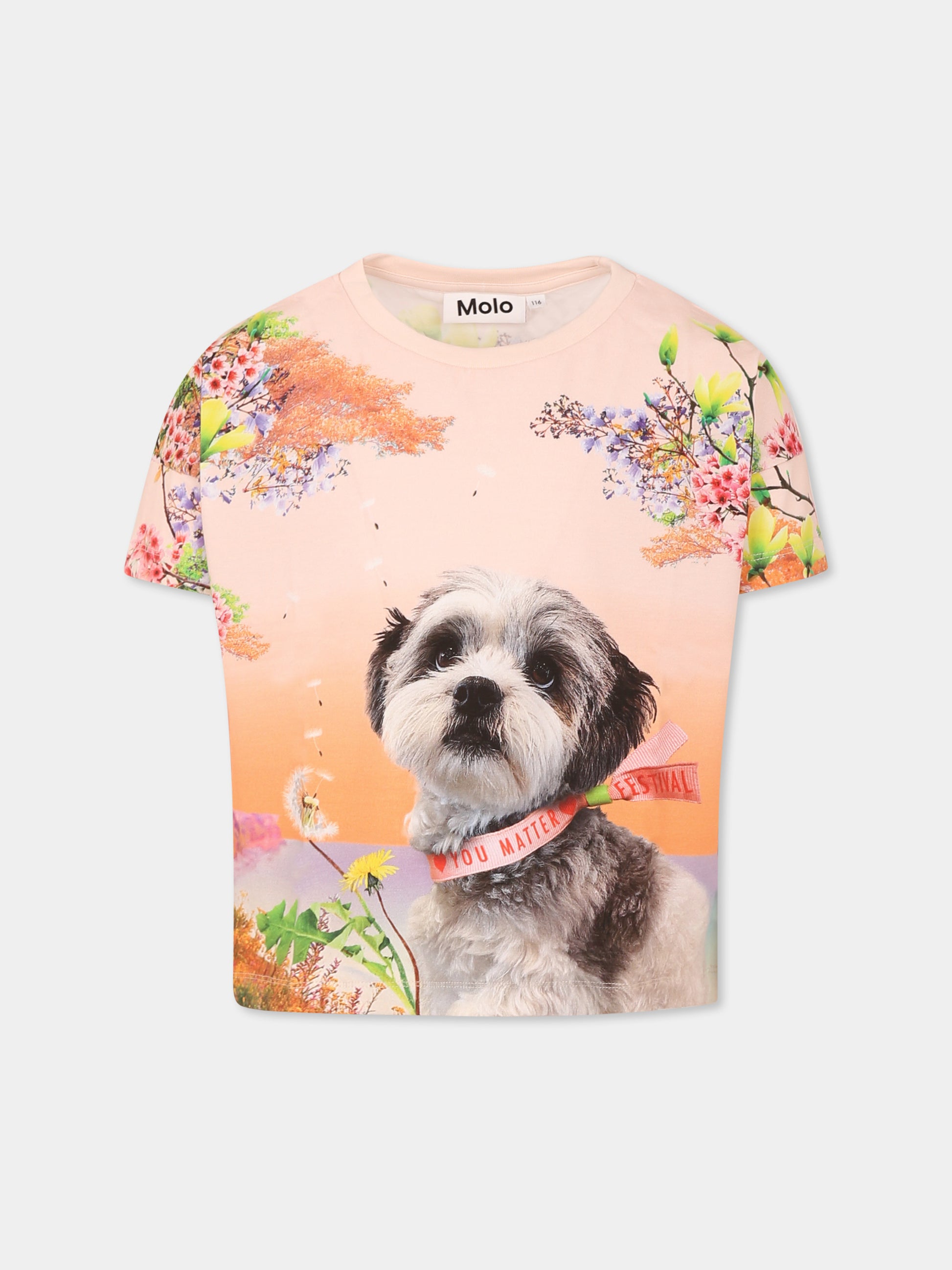 T-shirt Raeesa multicolor per bambina con cane,Molo,2S25A211 3888