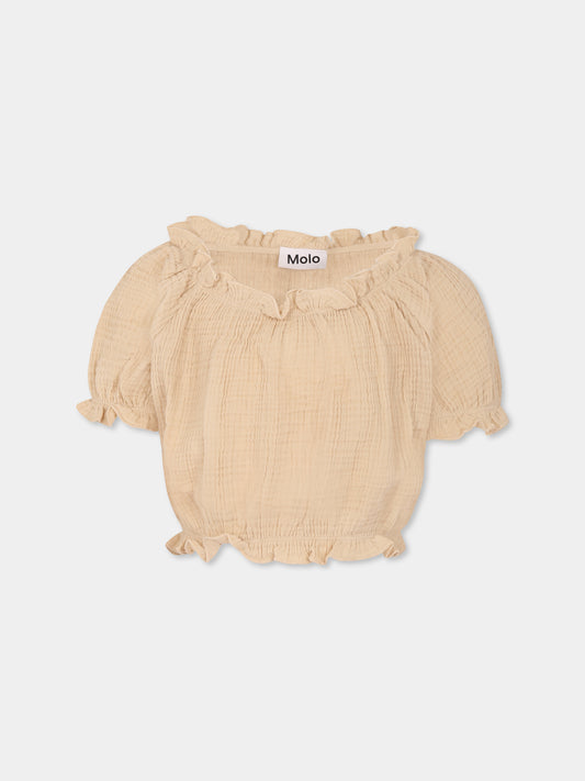 Top Rafaela crop beige per bambina,Molo,2S25C302 5410