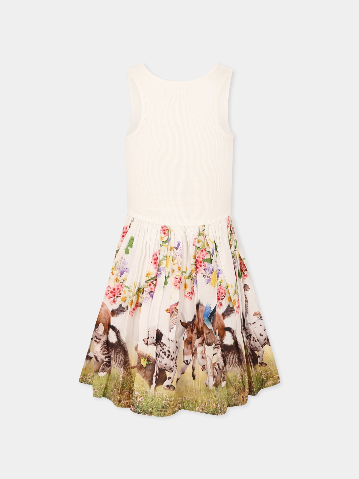 Vestito Cassandra avorio per bambini con animali e fiori,Molo,2S25E125 3982