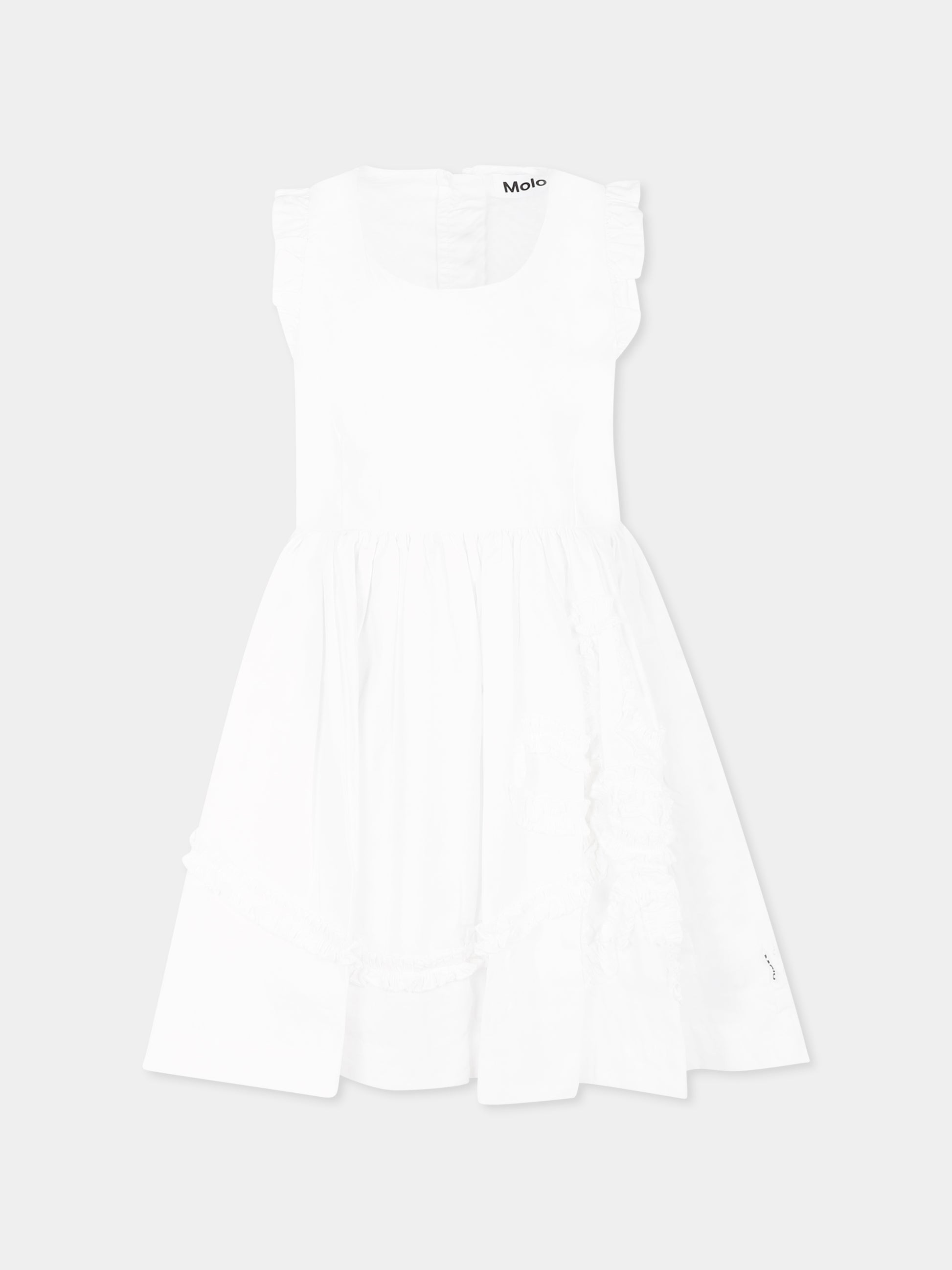 Vestito Cortney bianco per bambina con fiore,Molo,2S25E126 5474