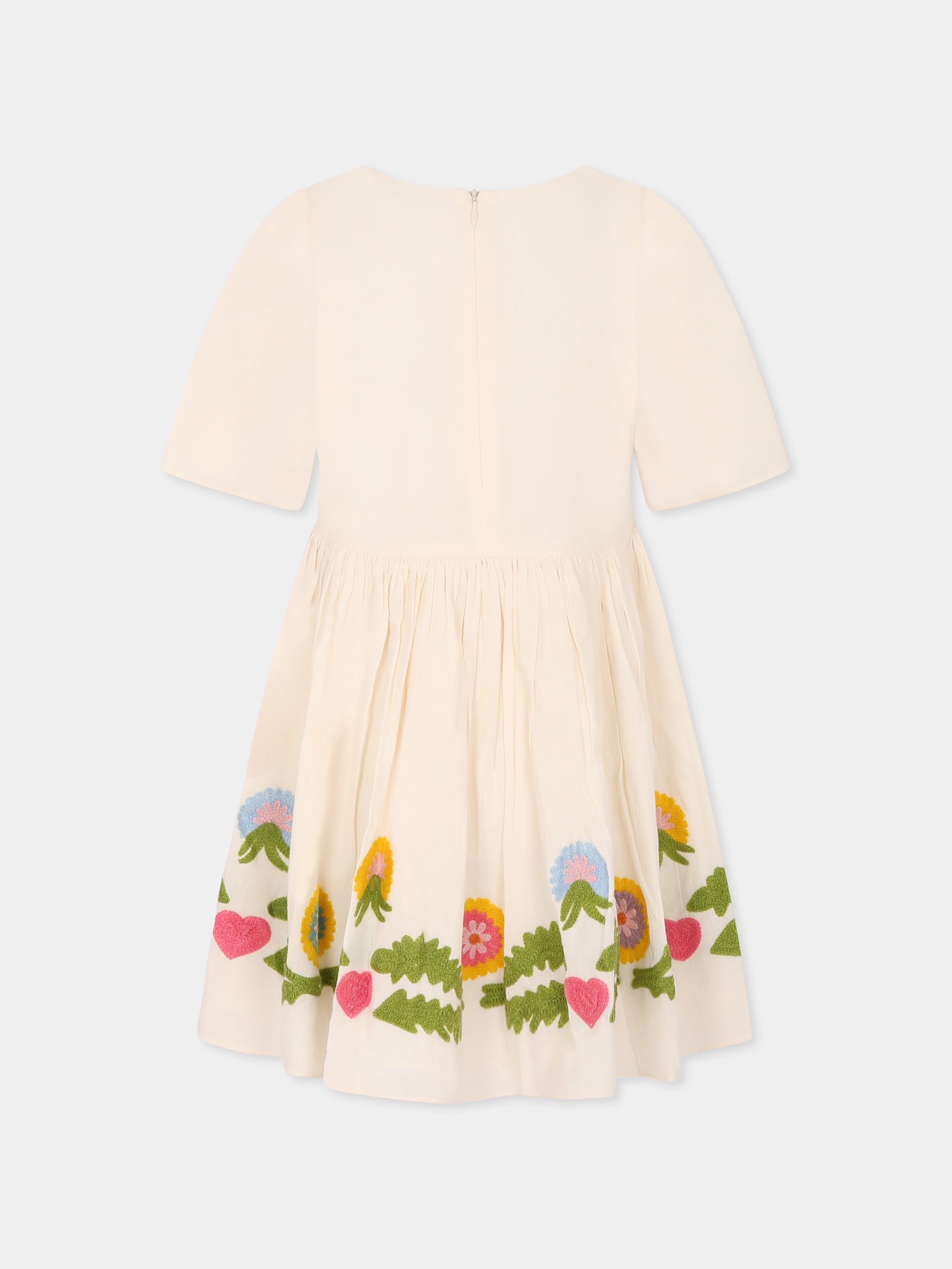 Vestito Carlin avorio per bambina con fiori,Molo,2S25E150 3995