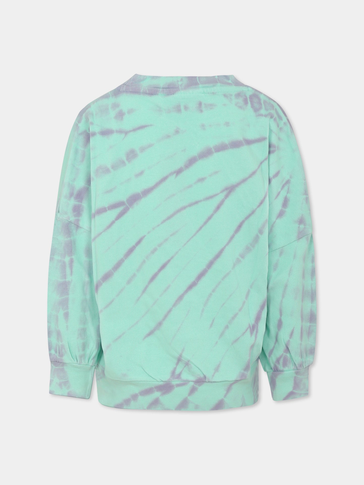 Felpa multicolor tie dye per bambina con patch logato,Molo,2S25J202 9300