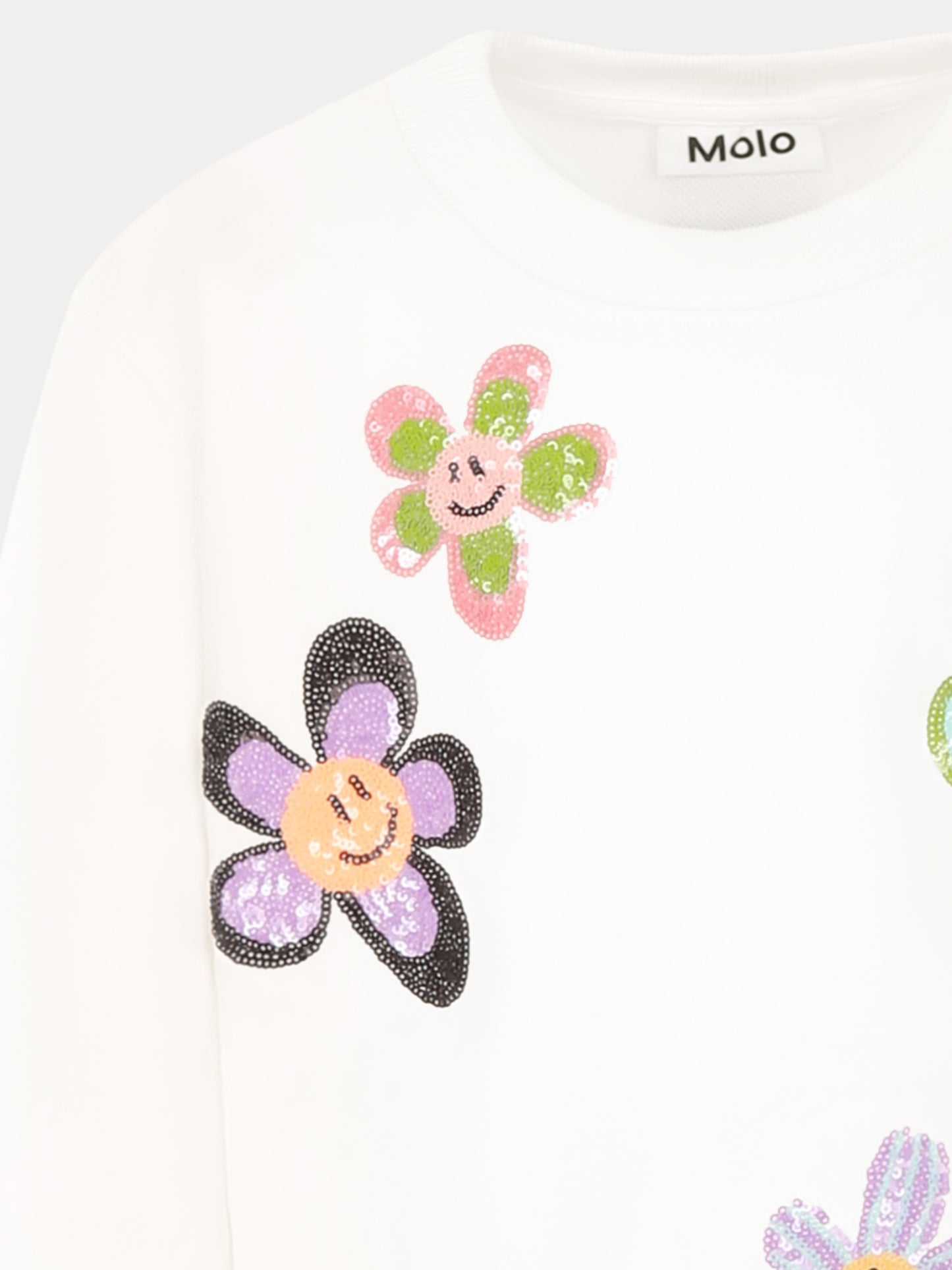 Felpa Marge bianca per bambina con fiori,Molo,2S25J203 3934