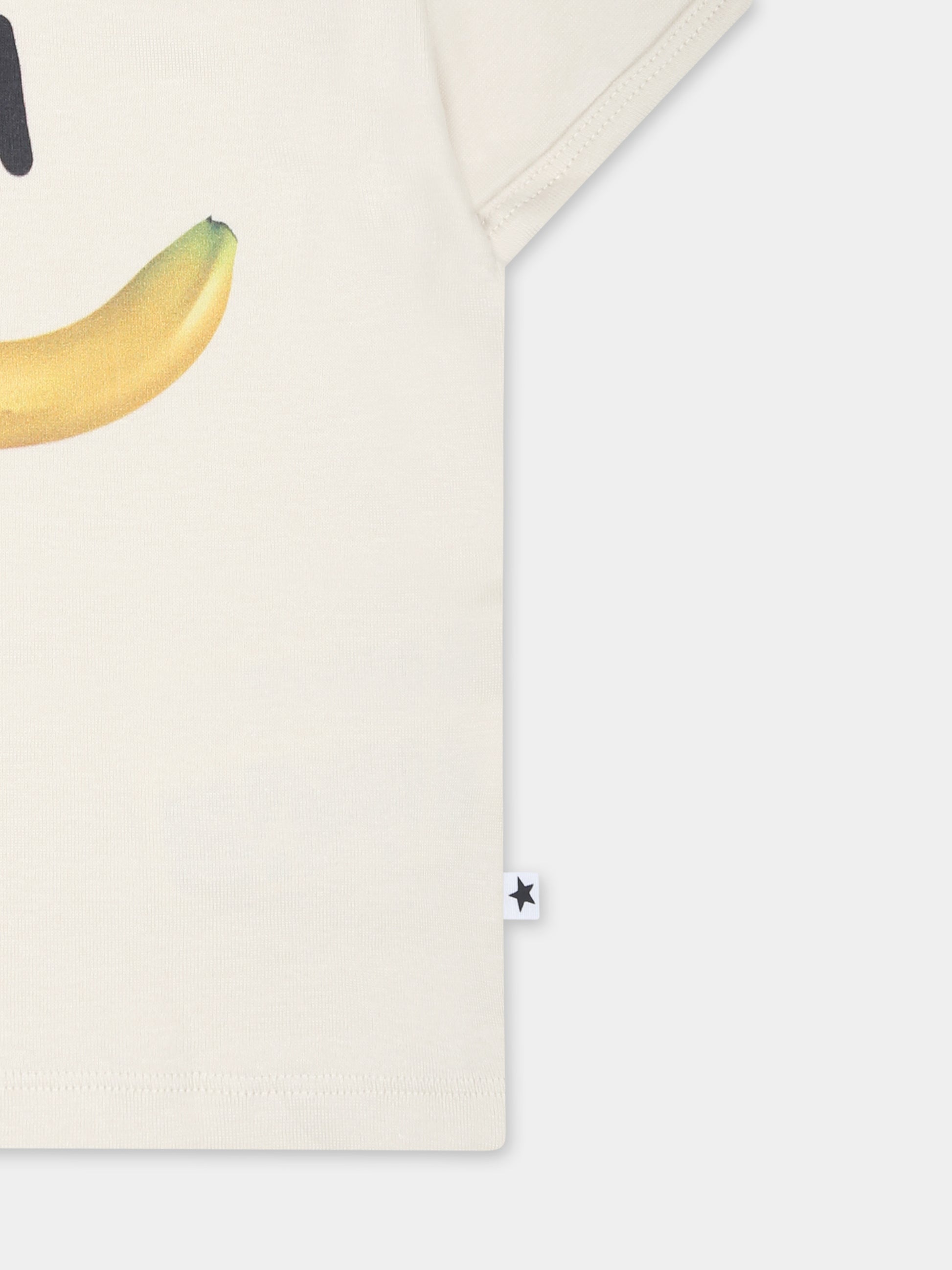 T-shirt avorio per neonati con smile e banana,Molo,6S25A212 9339