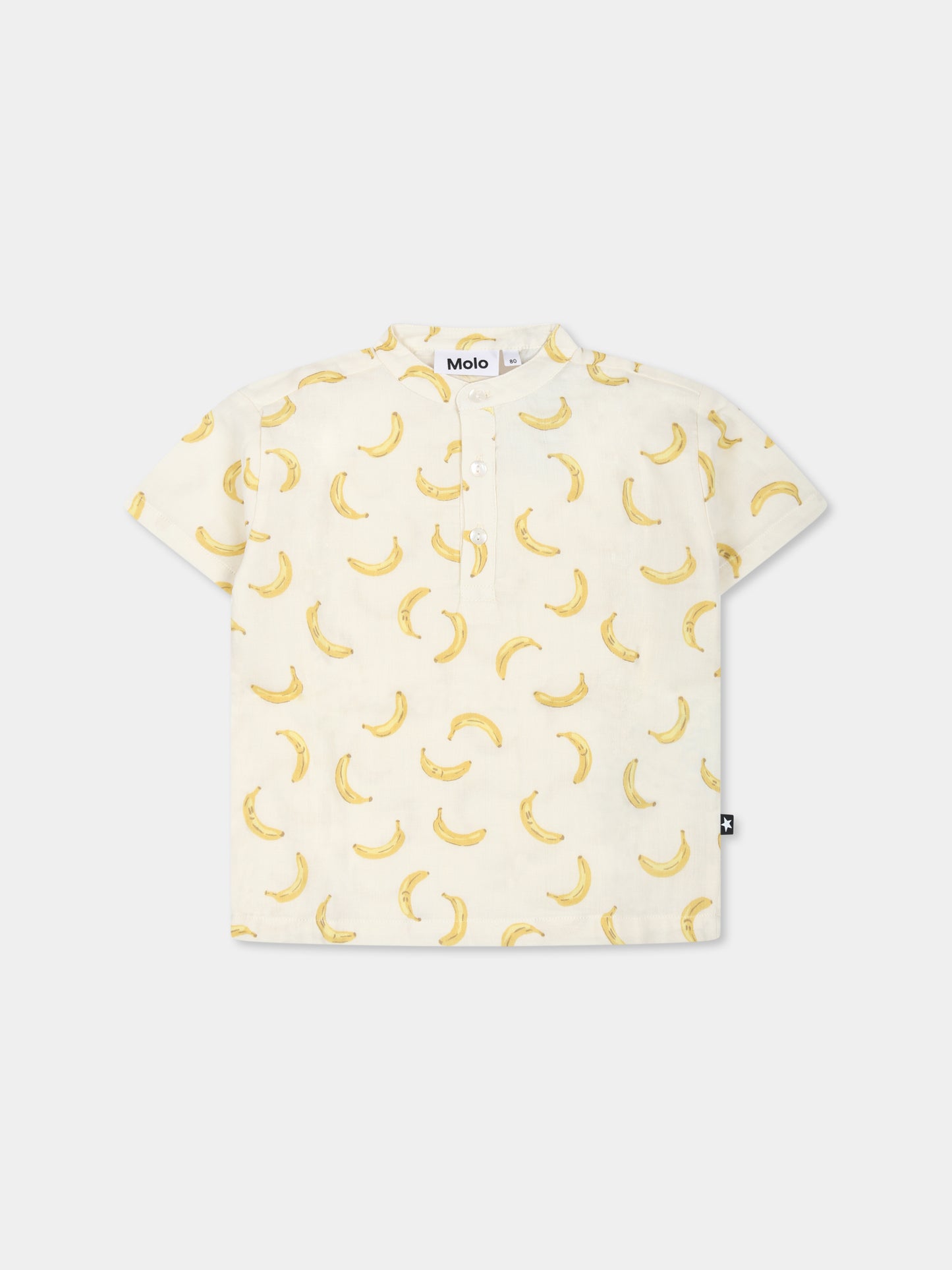 Camicia Ever avorio per neonati con banana all over,Molo,6S25C103 9358