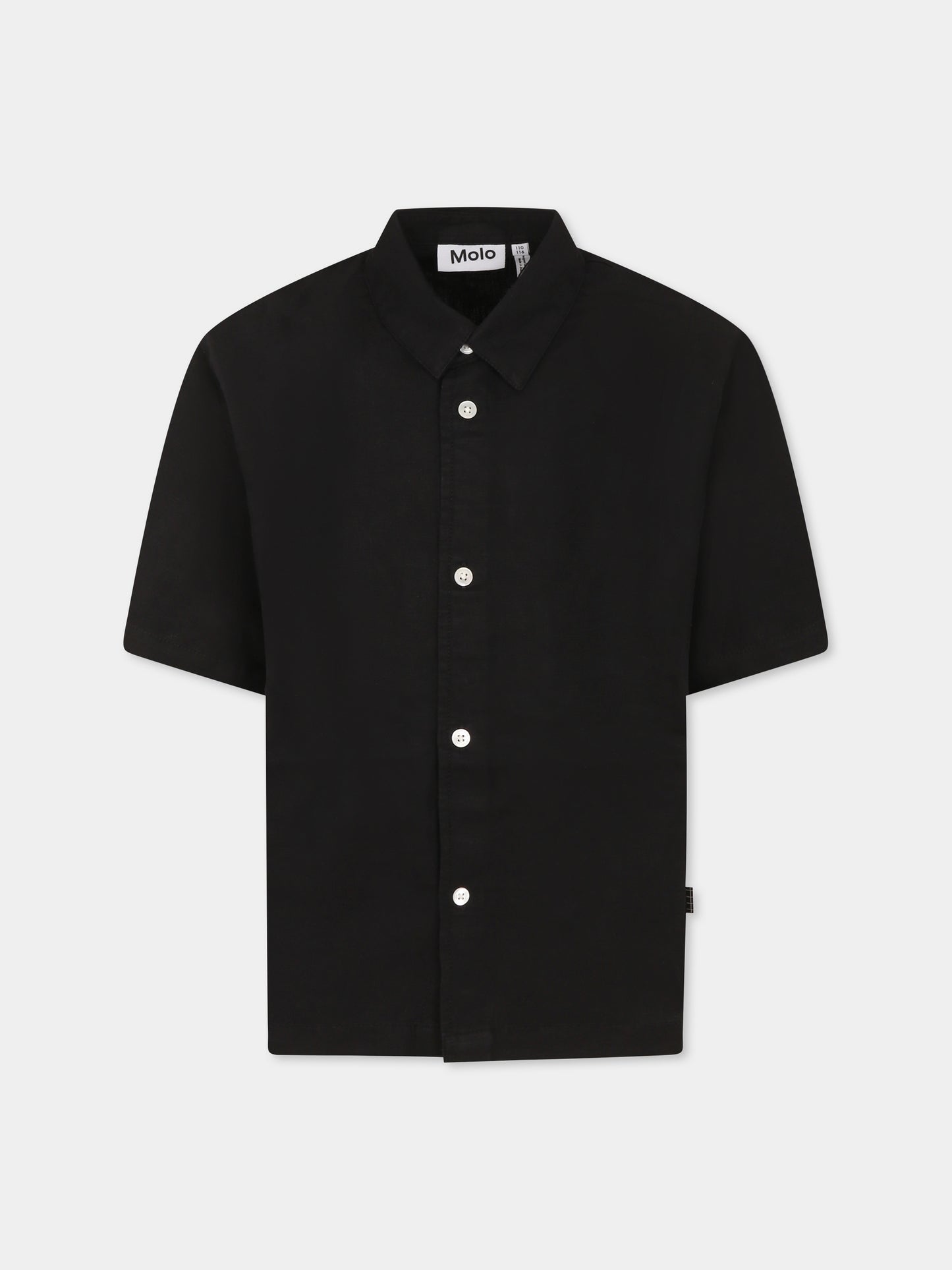 Camicia nera per bambino con patch logato,Molo,1S25C202 0099