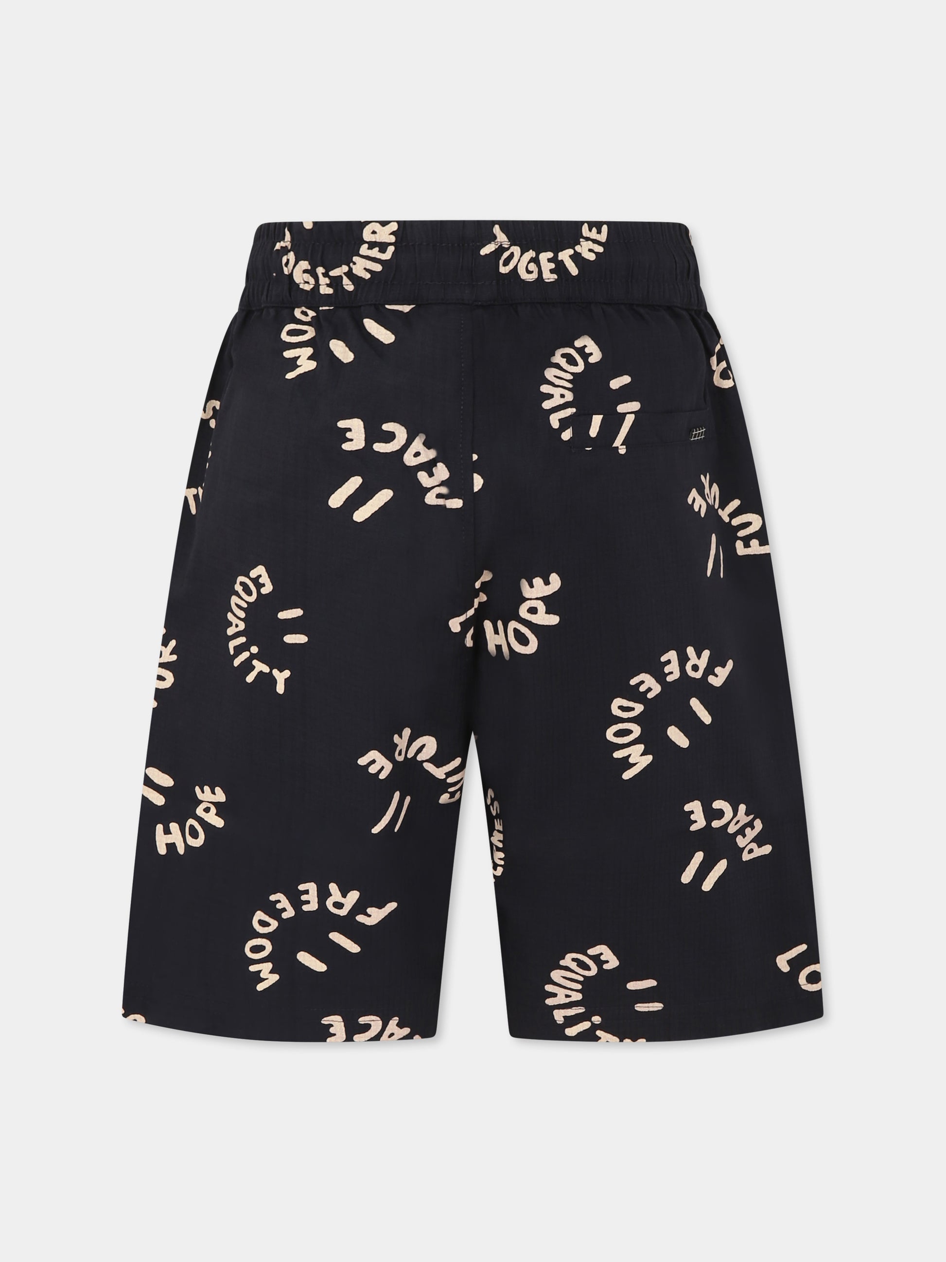 Shorts Avart blu per bambino con smile all over,Molo,1S25H112 9335