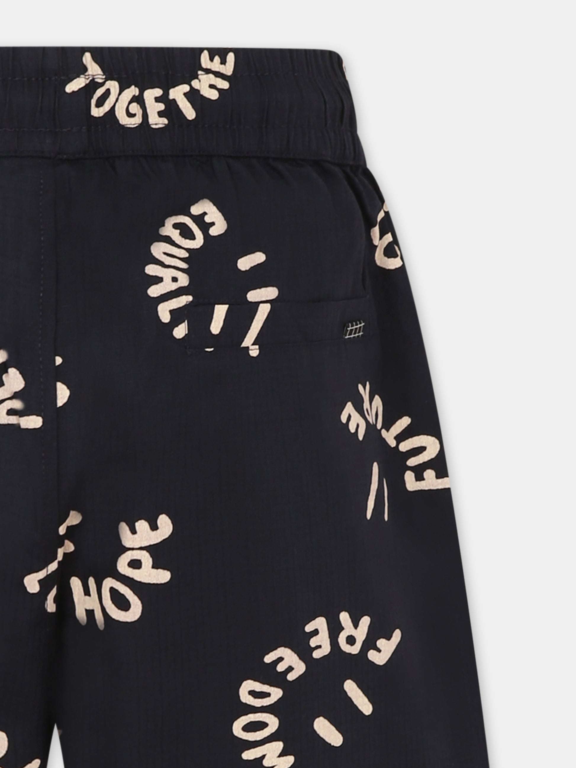 Shorts Avart blu per bambino con smile all over,Molo,1S25H112 9335