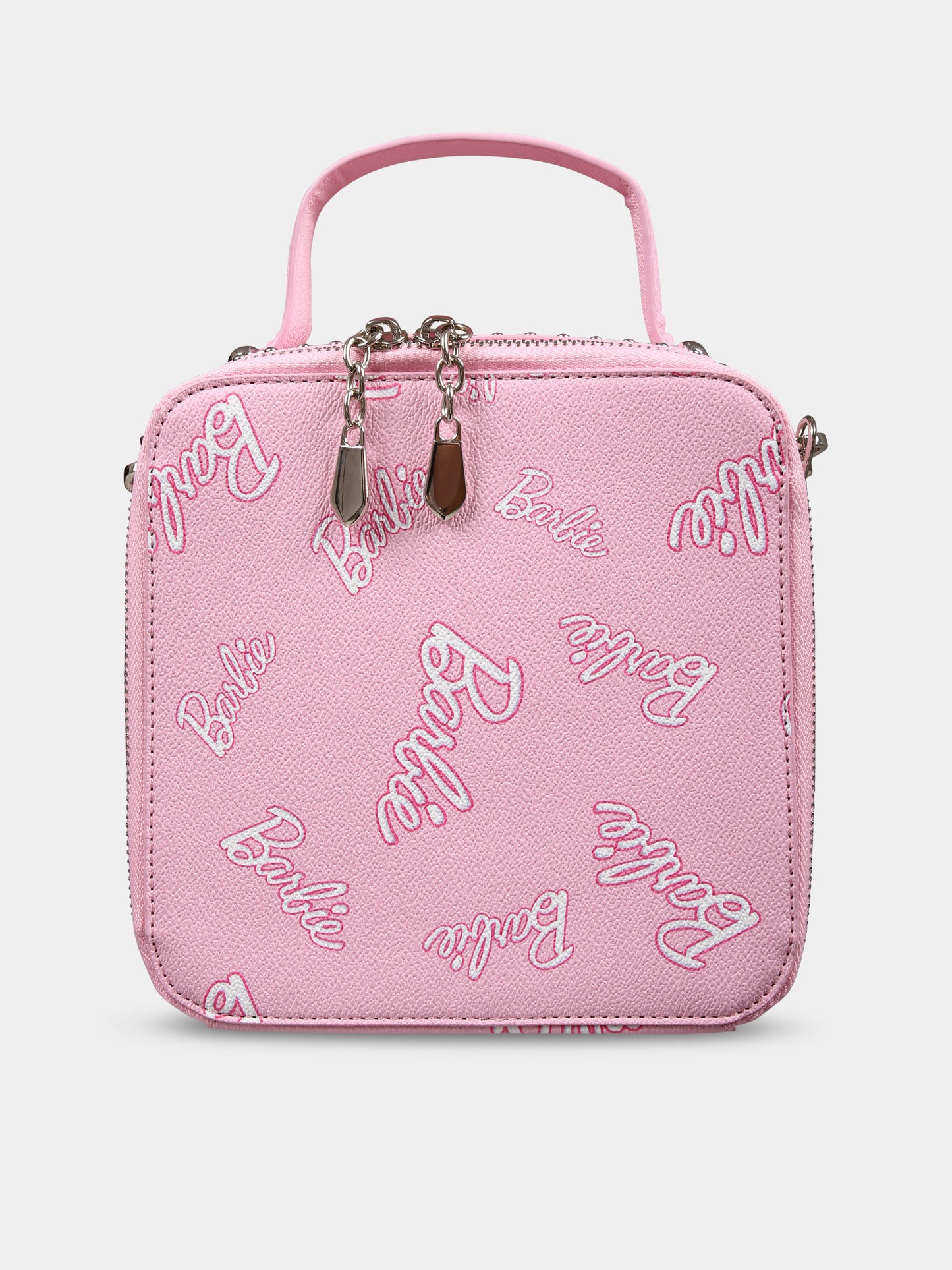 Borsa rosa per bambina con scritta Barbie all over,Monnalisa,19D026 4764 0090