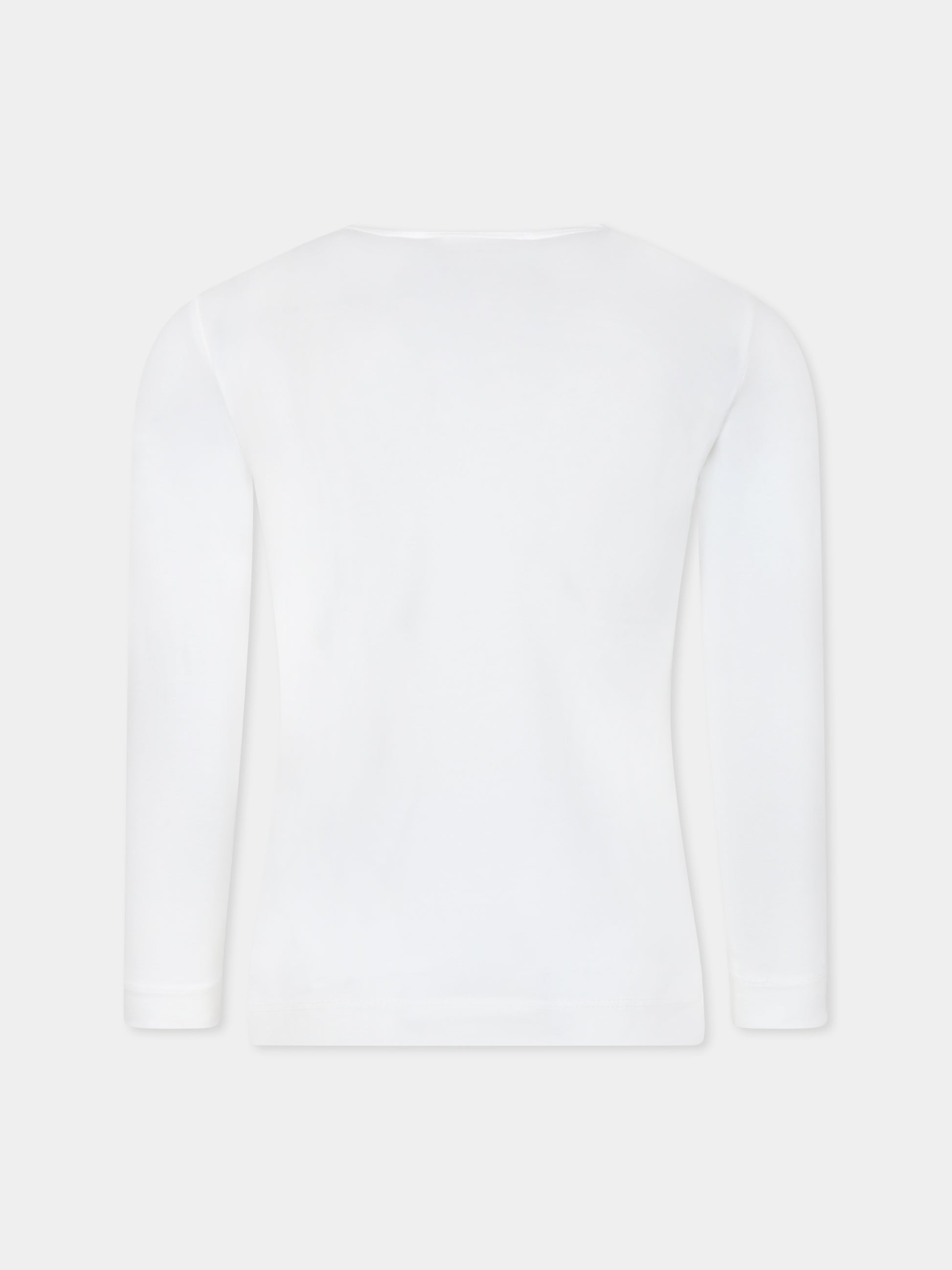 T-shirt avorio per bambina con Barbie e strass,Monnalisa,19D646 4006 0001