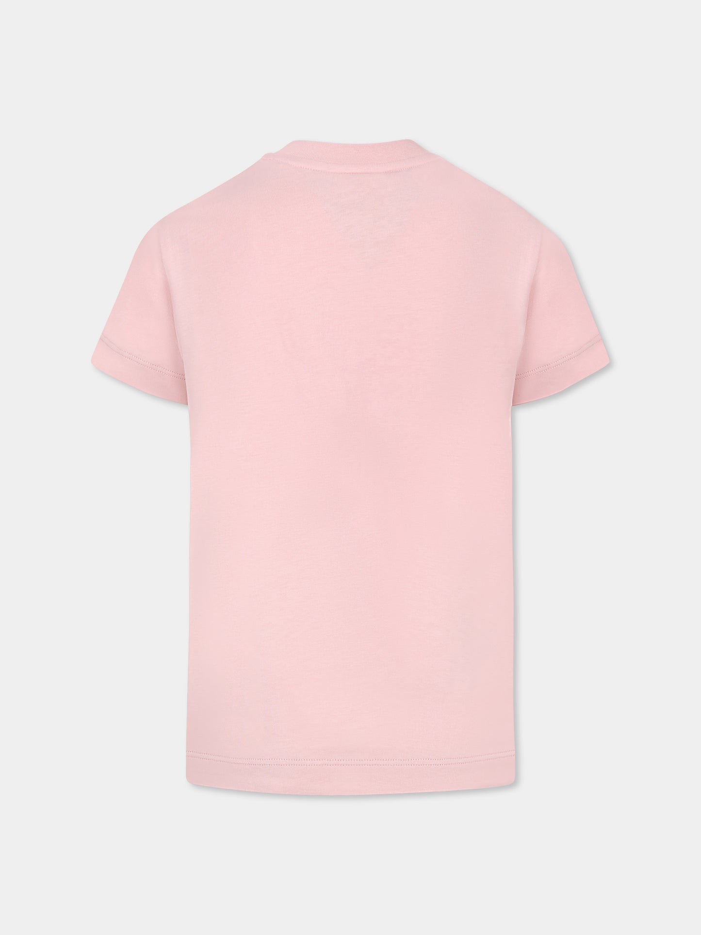 T-shirt rosa per bambina con logo