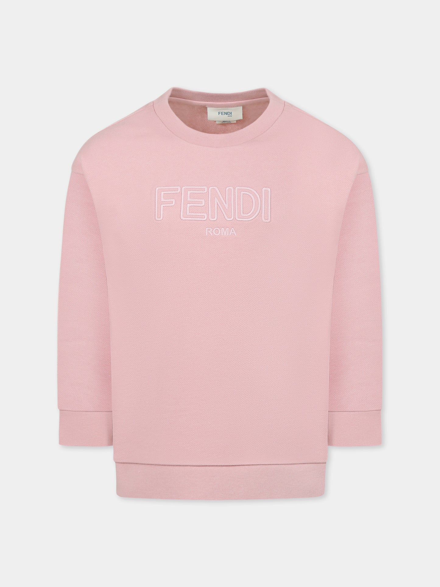 Felpa rosa per bambina con logo