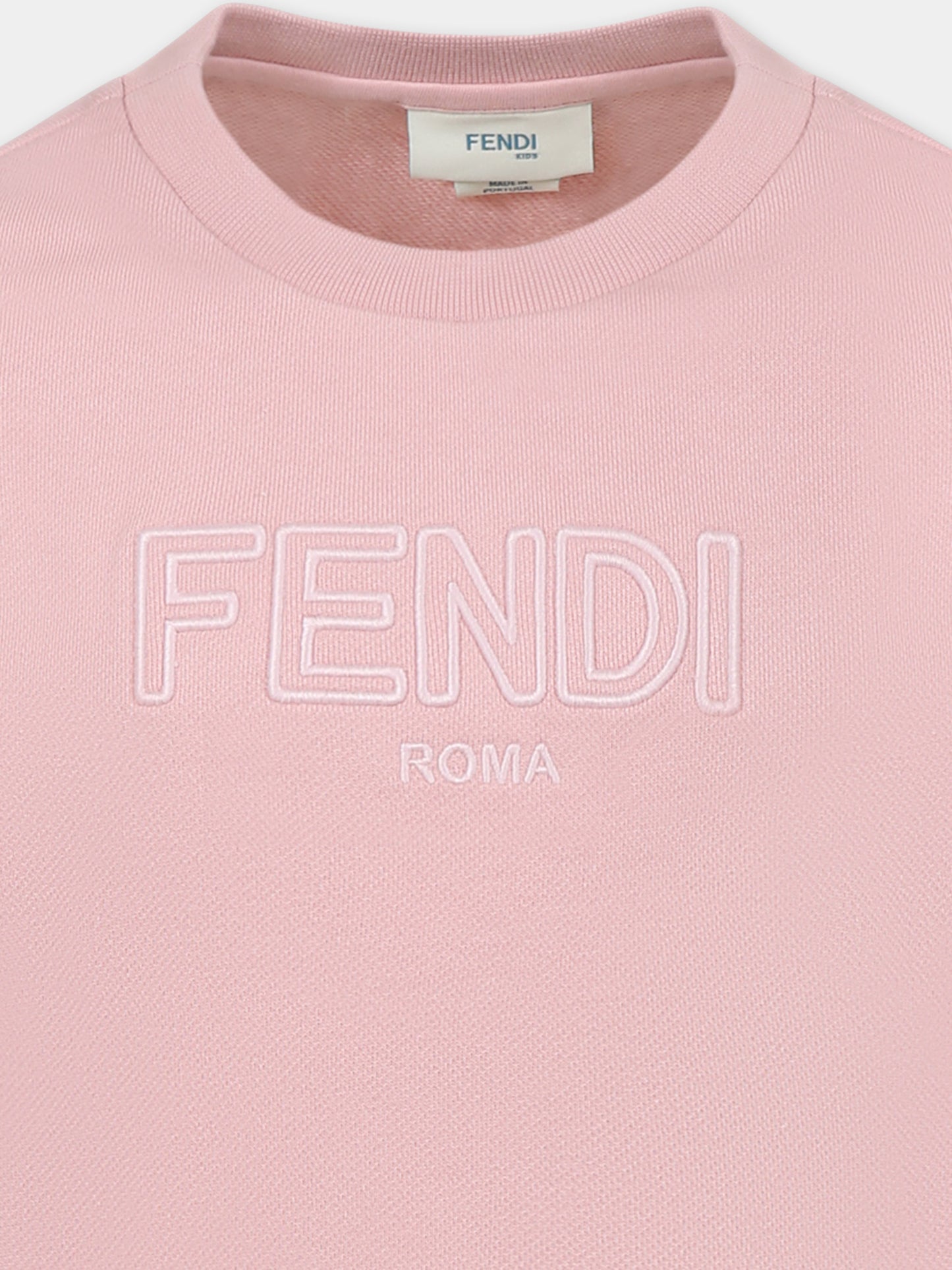 Felpa rosa per bambina con logo