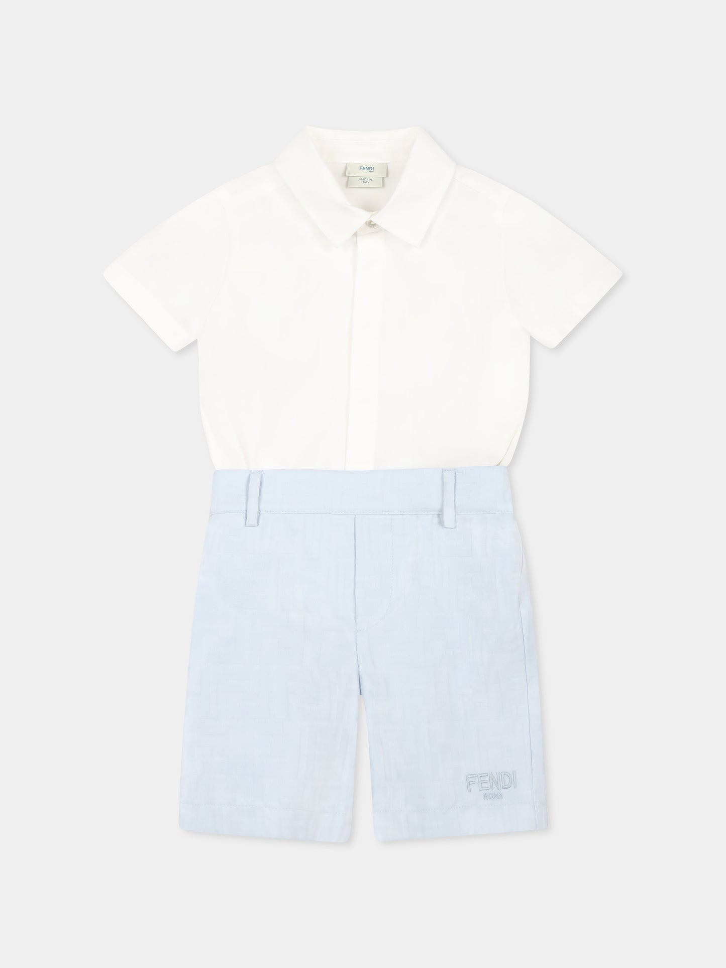 Completo celeste per neonato con FF