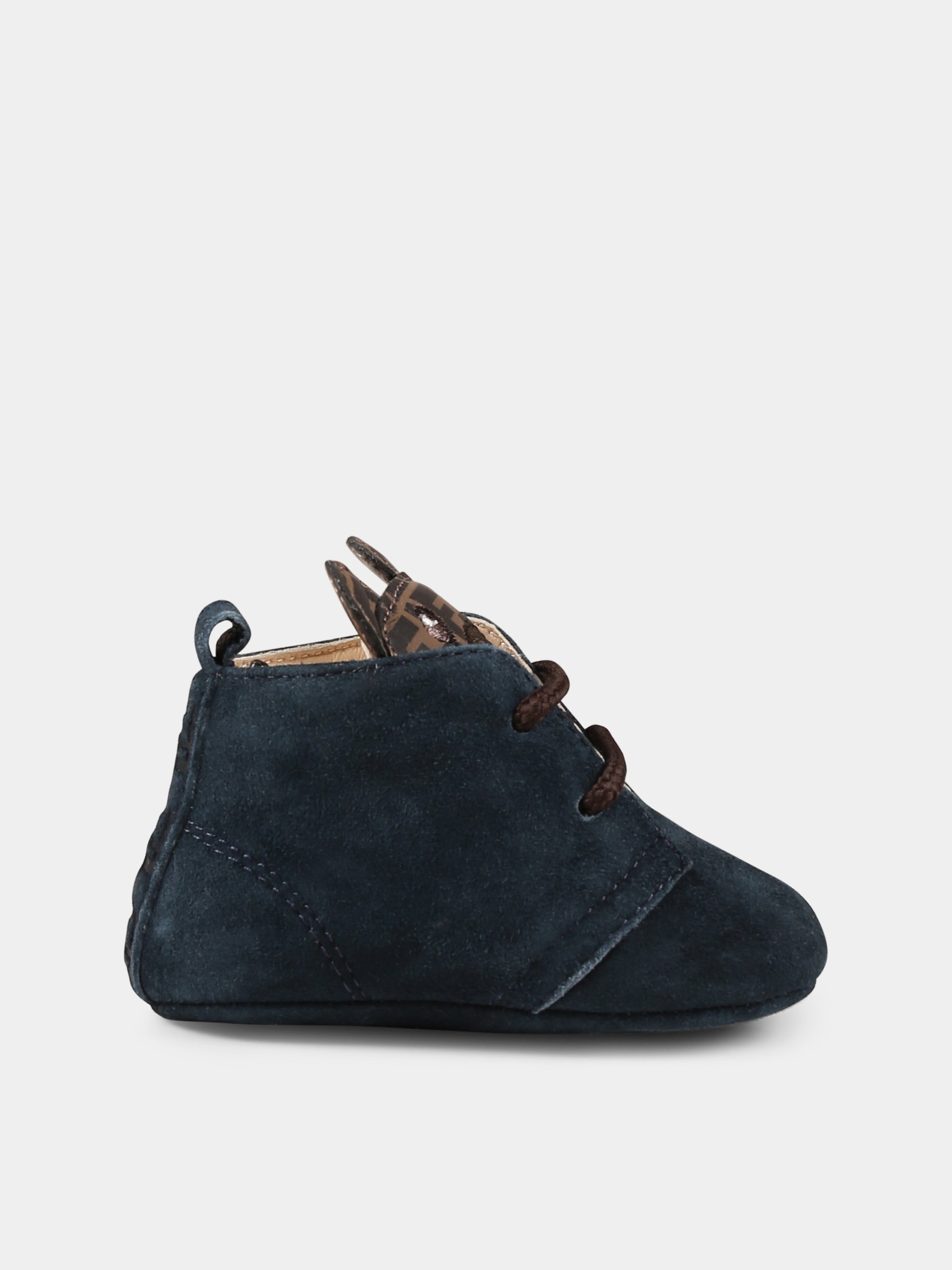 Stringate blu per neonato con orsetto Fendi,Fendi Kids,BMR090 AJZQ F0D27