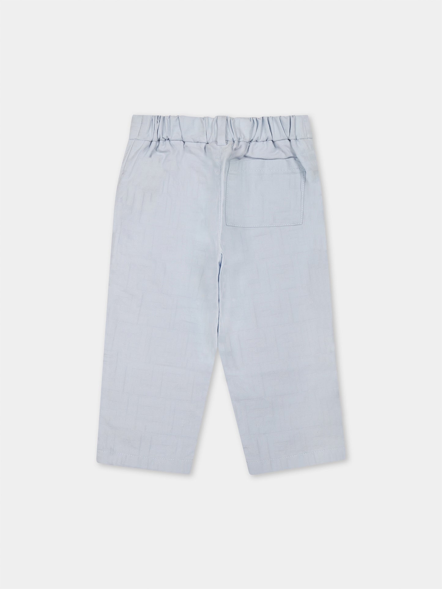 Pantaloni celesti per neonato con FF