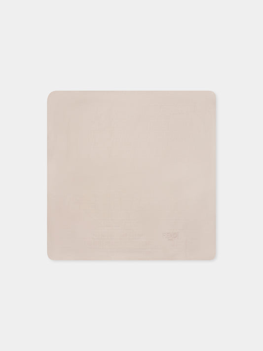 Coperta beige per neonati con FF