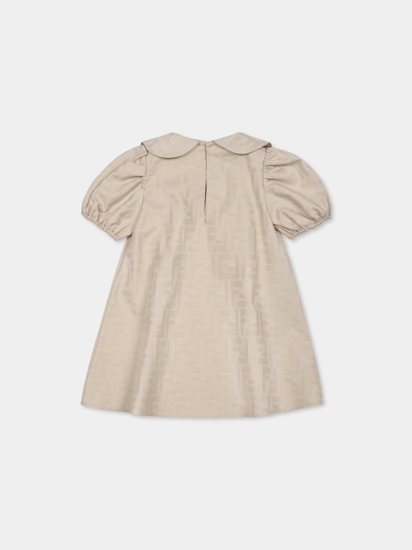 Vestito beige per neonata con FF