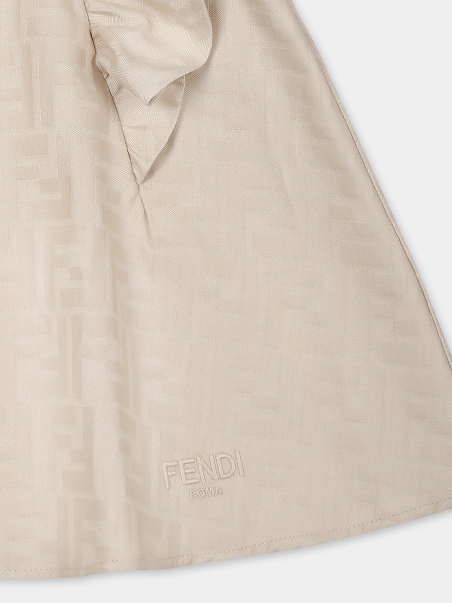 Vestito beige per neonata con FF