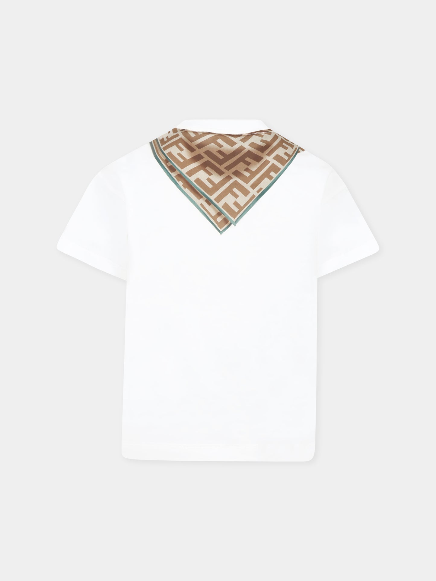 T-shirt bianca per bambino con foulard e FF