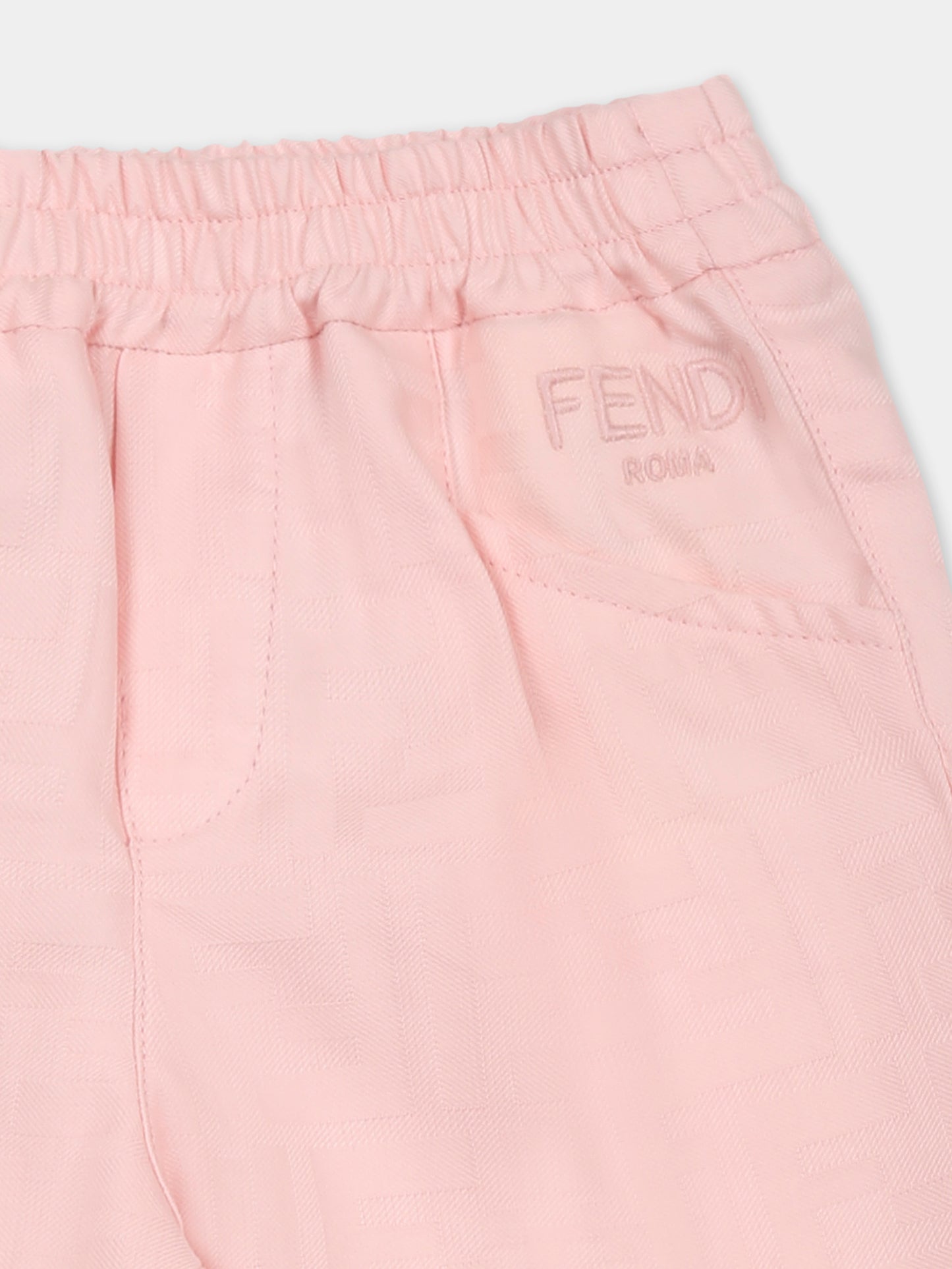 Pantaloni rosa per neonata con FF