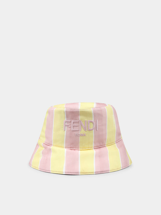 Cloche multicolor per bambina con logo e stampa pequin