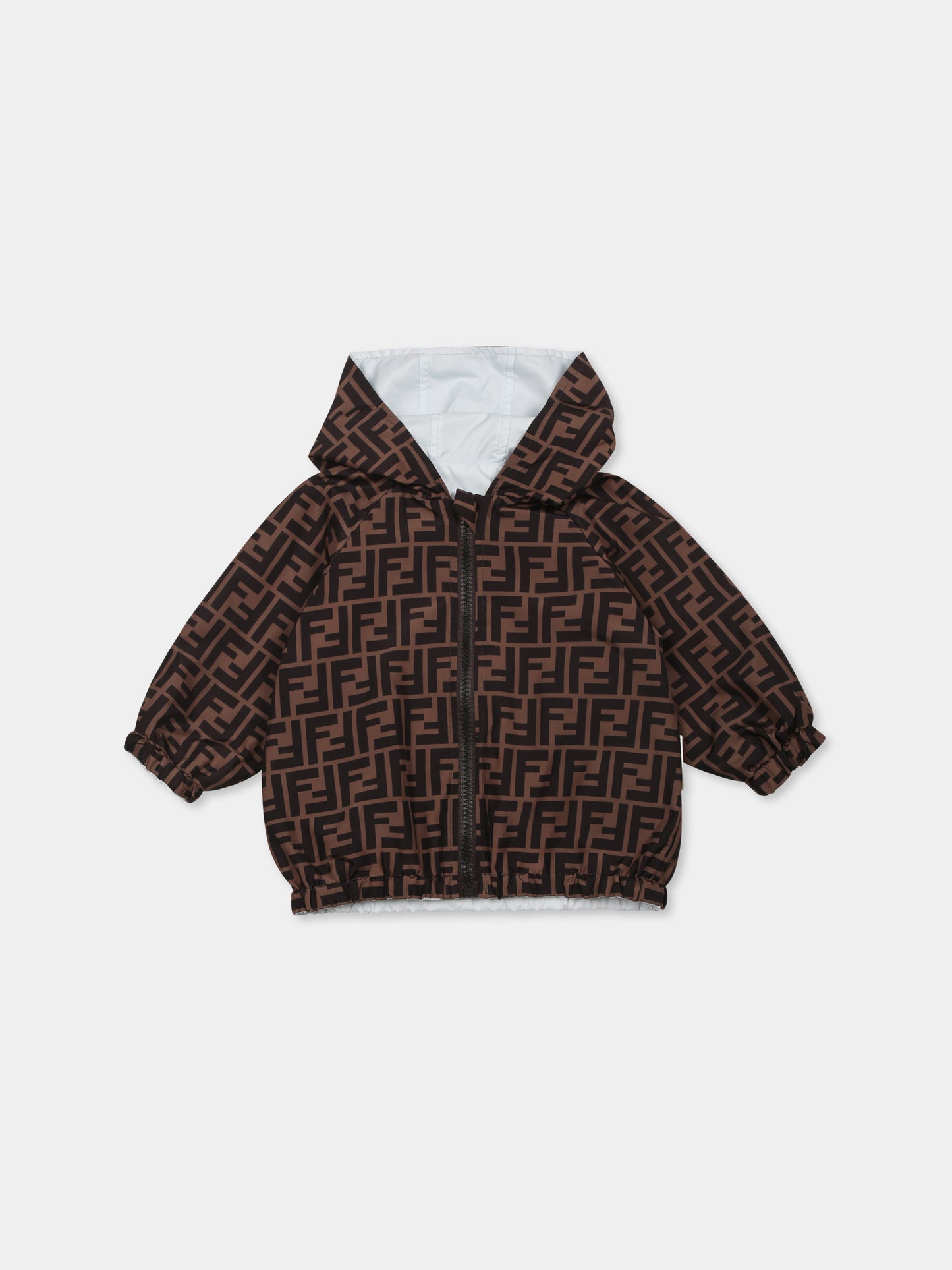 Giacca a vento celeste per neonato con FF,Fendi Kids,BUA037 AS56 F1QYB