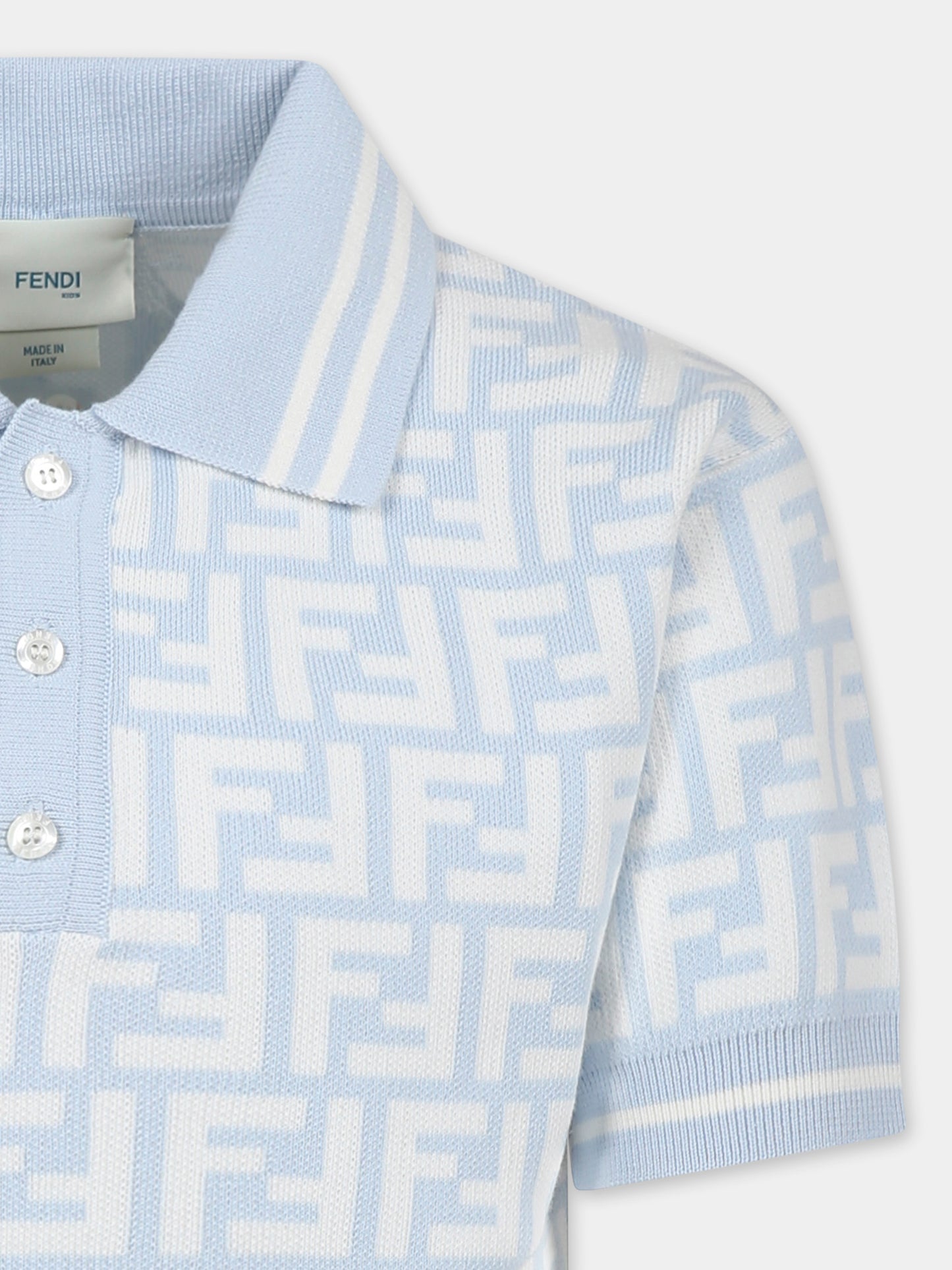 Polo celeste per bambino con FF