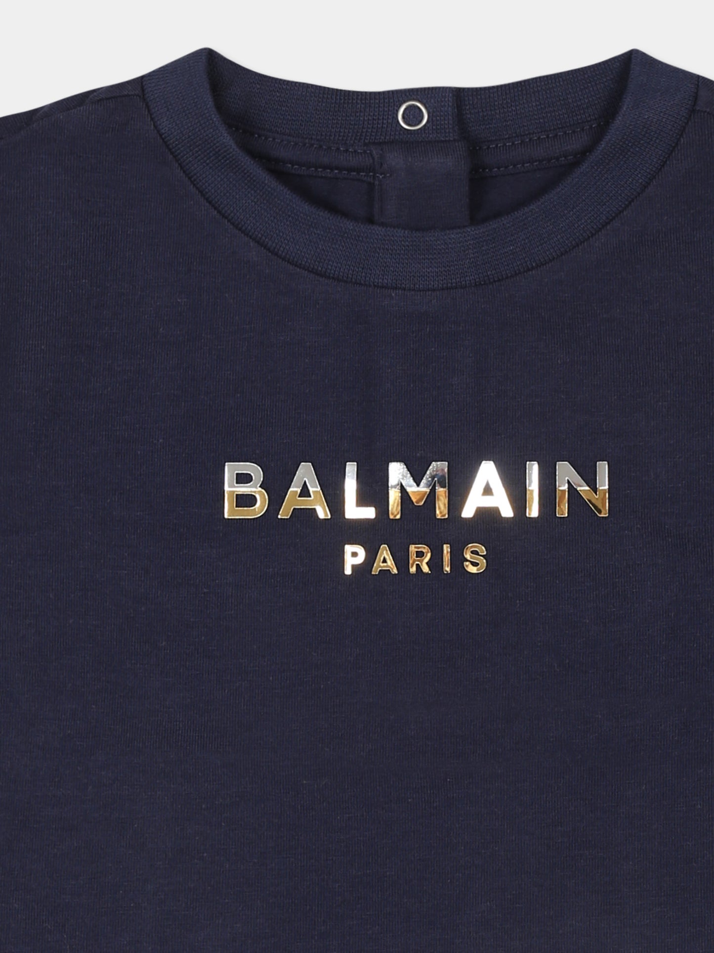 T-shirt blu per neonati con logo,Balmain Kids,BU8001 Z1884 649