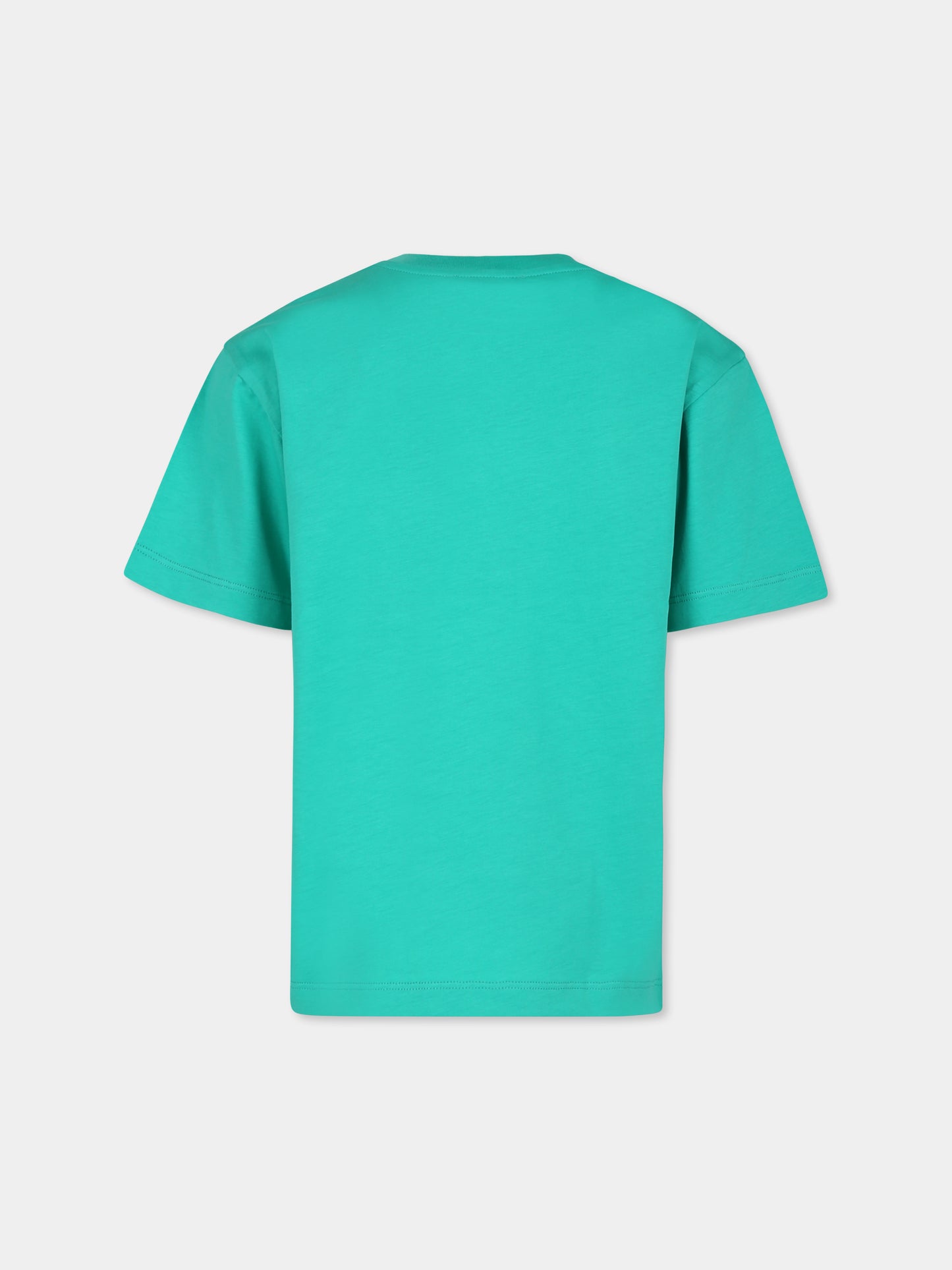 T-shirt verde per bambini con logo,Balmain Kids,BU8Q71 Z0082 709GL