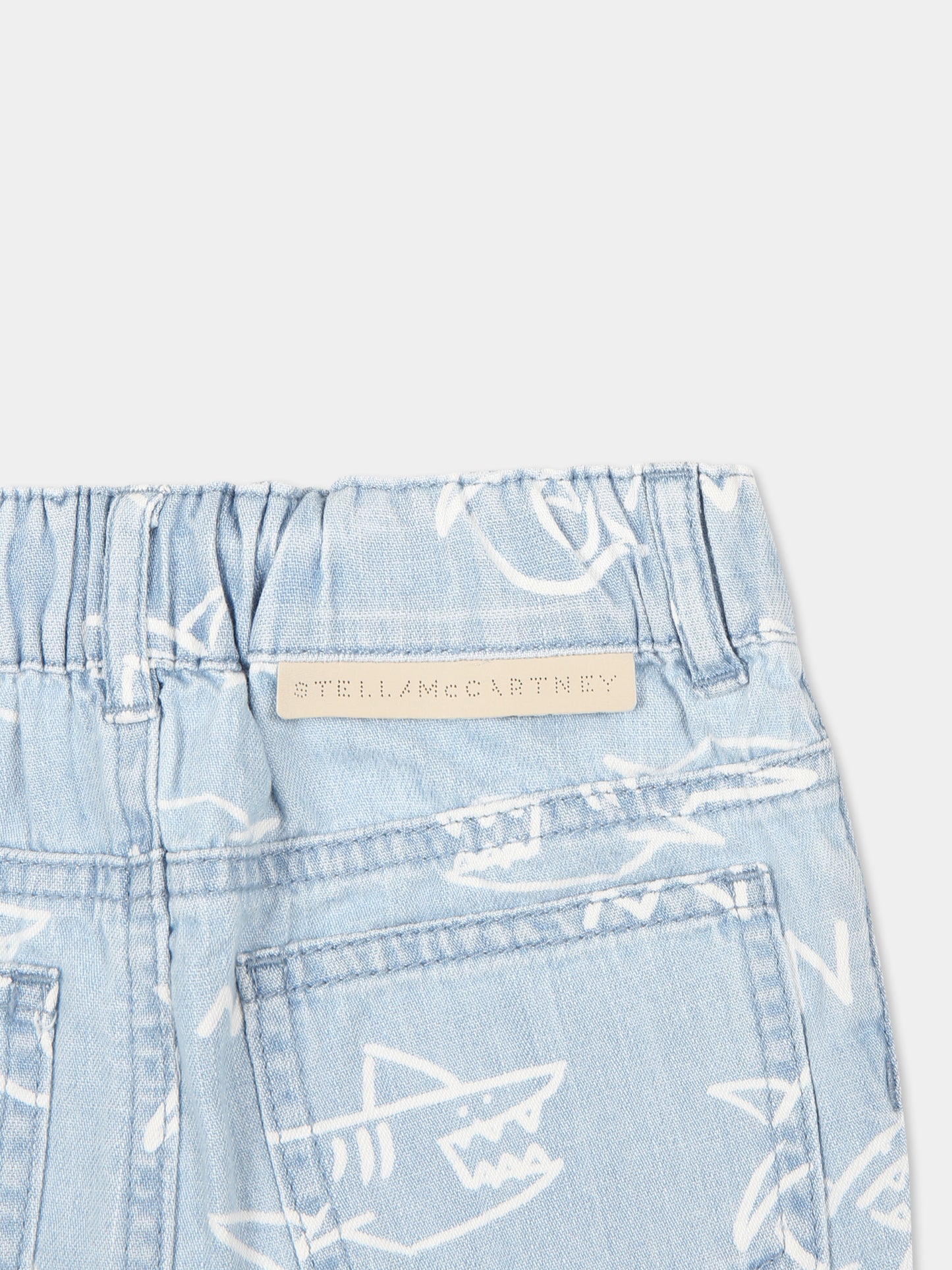 Shorts bu per neonato con stampa squalo,Stella Mccartney Kids,TU6649 Z1701 601BC