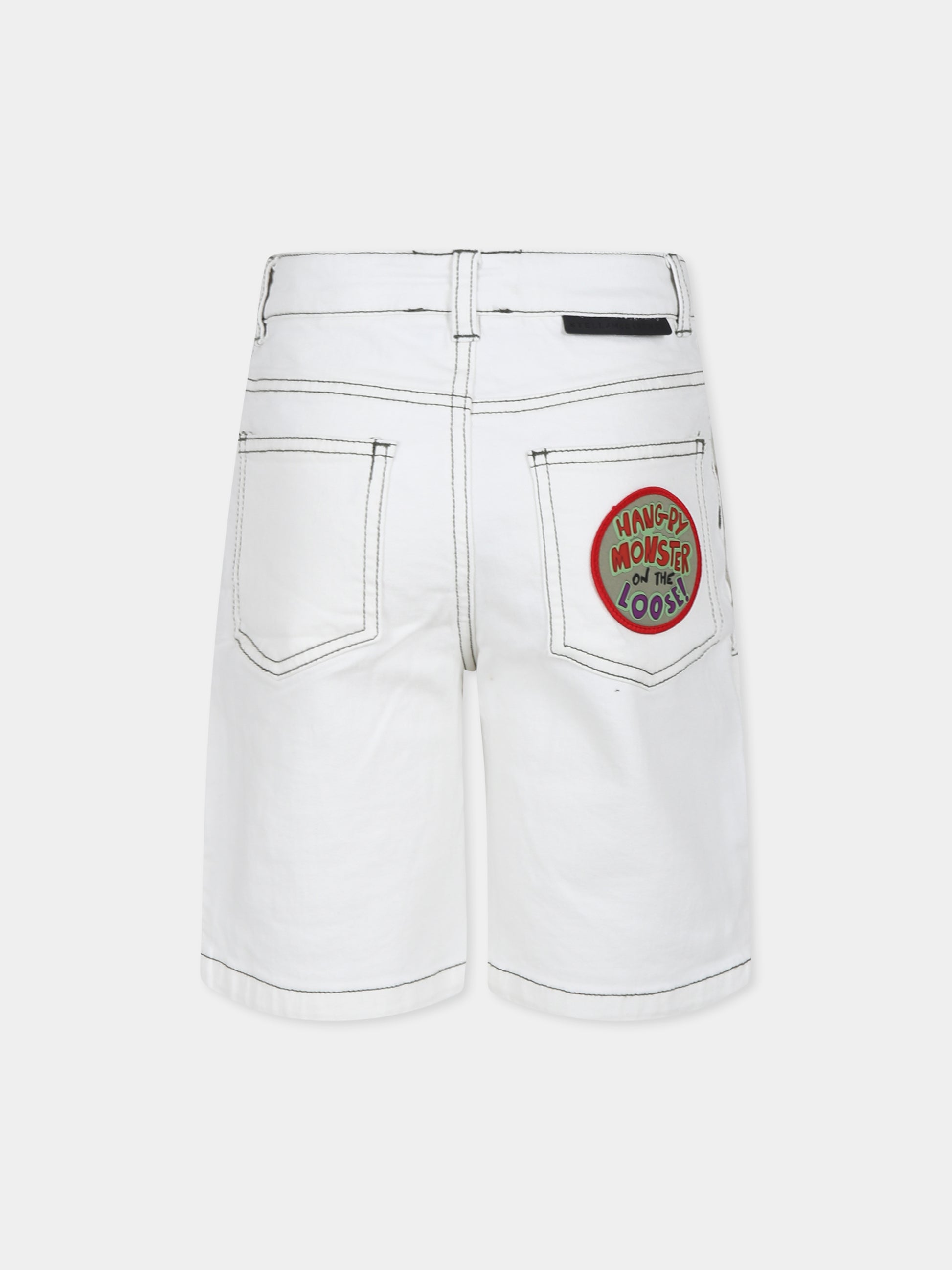 Shorts bianchi per bambino con hamburger,Stella Mccartney Kids,TU6R39 Z0156 101