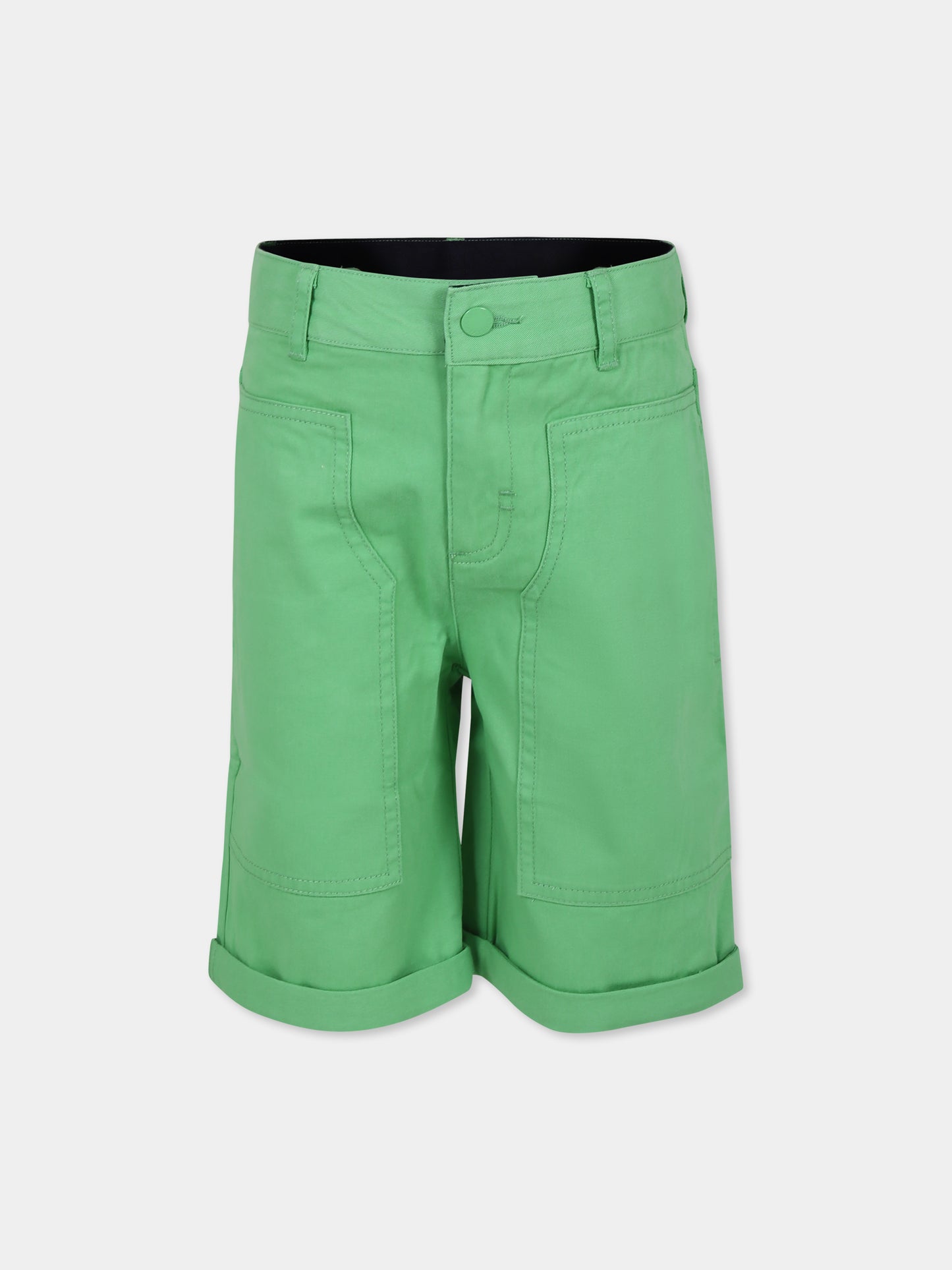 Shorts verdi per bambino con logo,Stella Mccartney Kids,TU6R99 Z0628 711